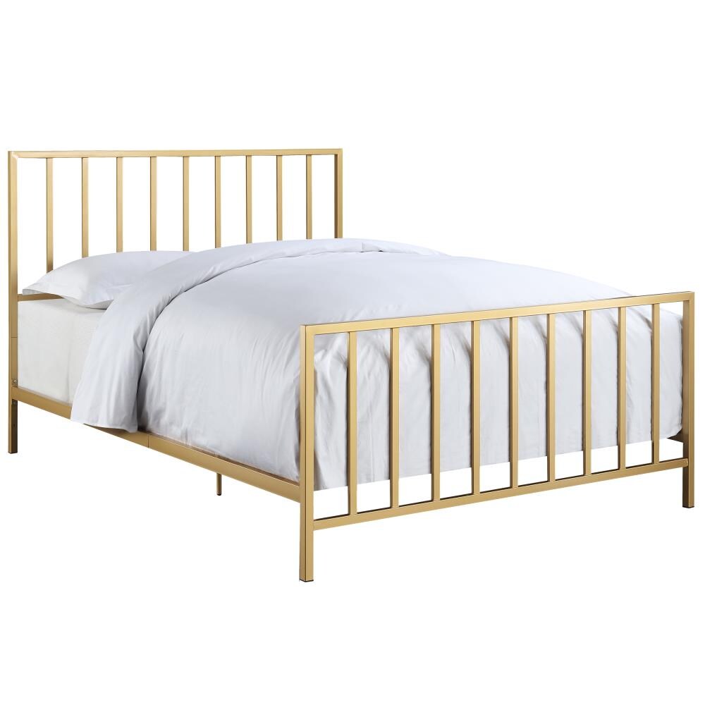 Muted Brush Gold Queen Panel Bed, Keetsa Gold Brushed Steel Bed Frame