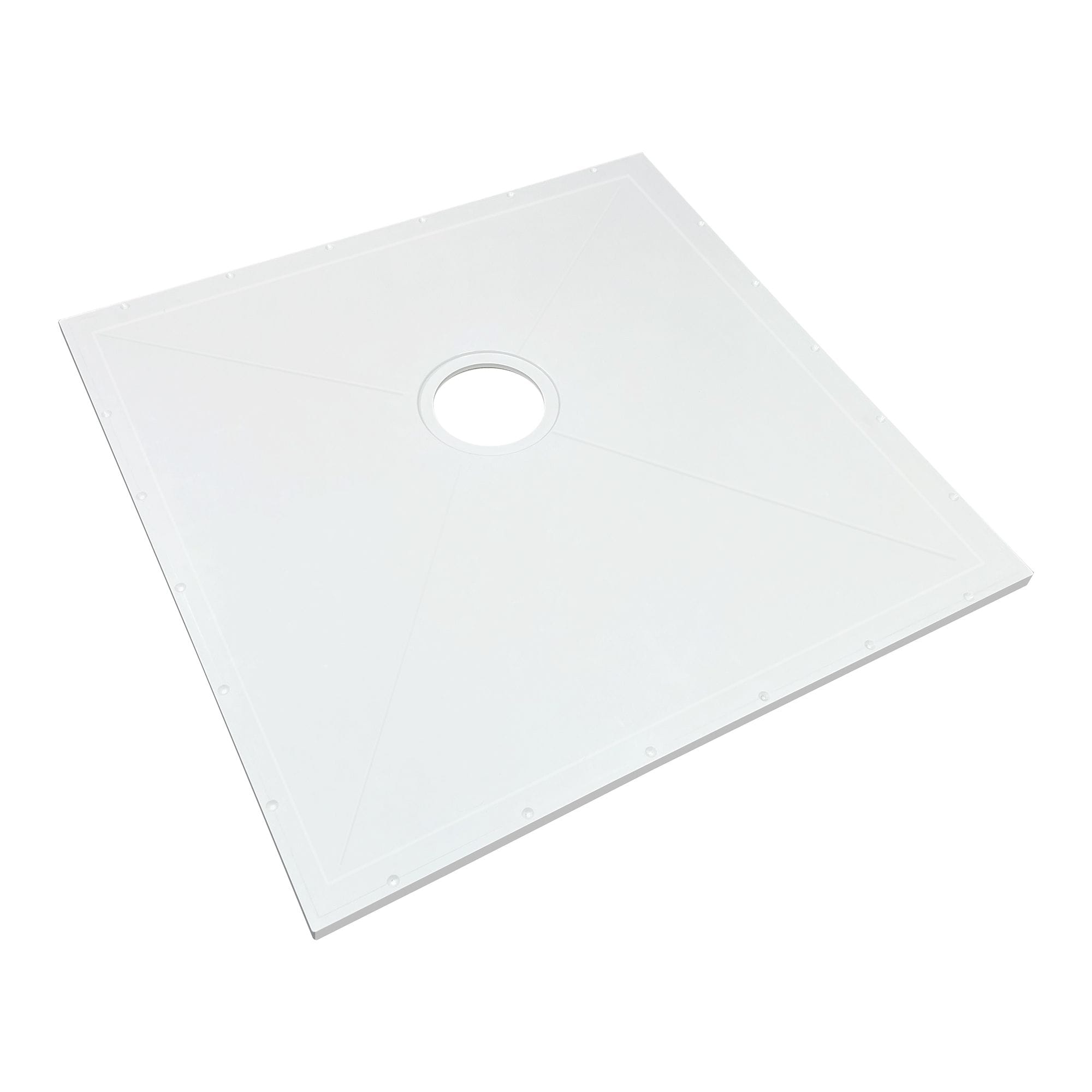 Transolid FW3939-31 FW 39.375-in W x 39.37-in L White Single Threshold Square Shower pan base with (Back Drain)