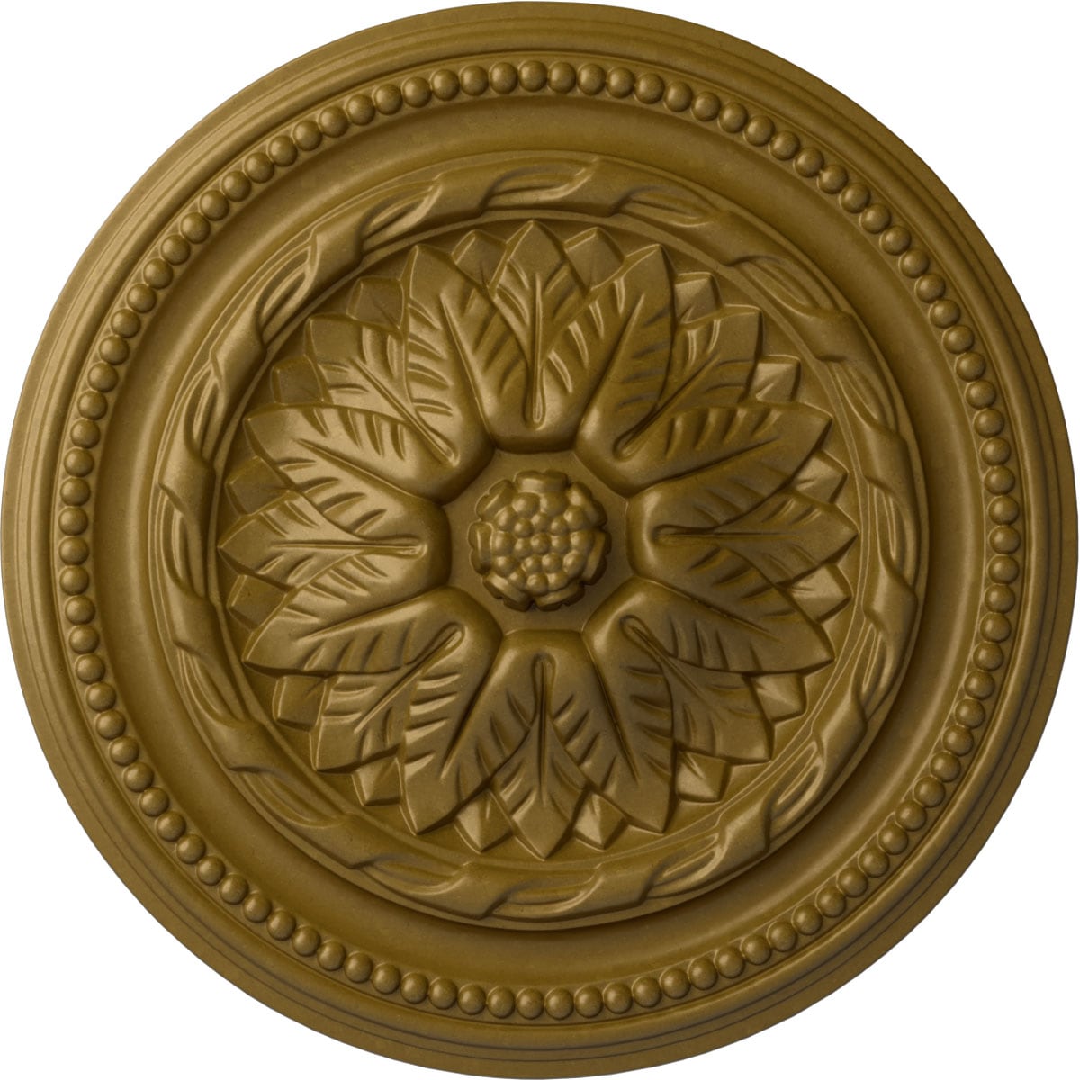 Ekena Millwork CM16WGGLS Wigan 16-in W x 16-in L Painted Gold Polyurethane Whole Ceiling Medallion
