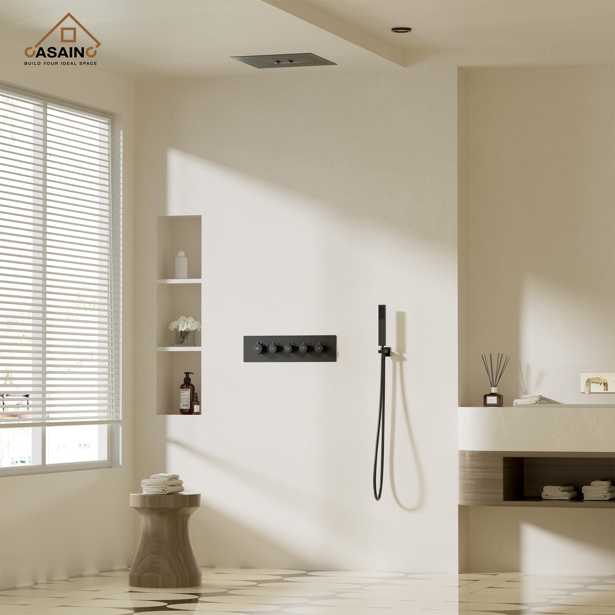 CASAINC CS6837-16MB Showerhead-Bar-Panels - View #2