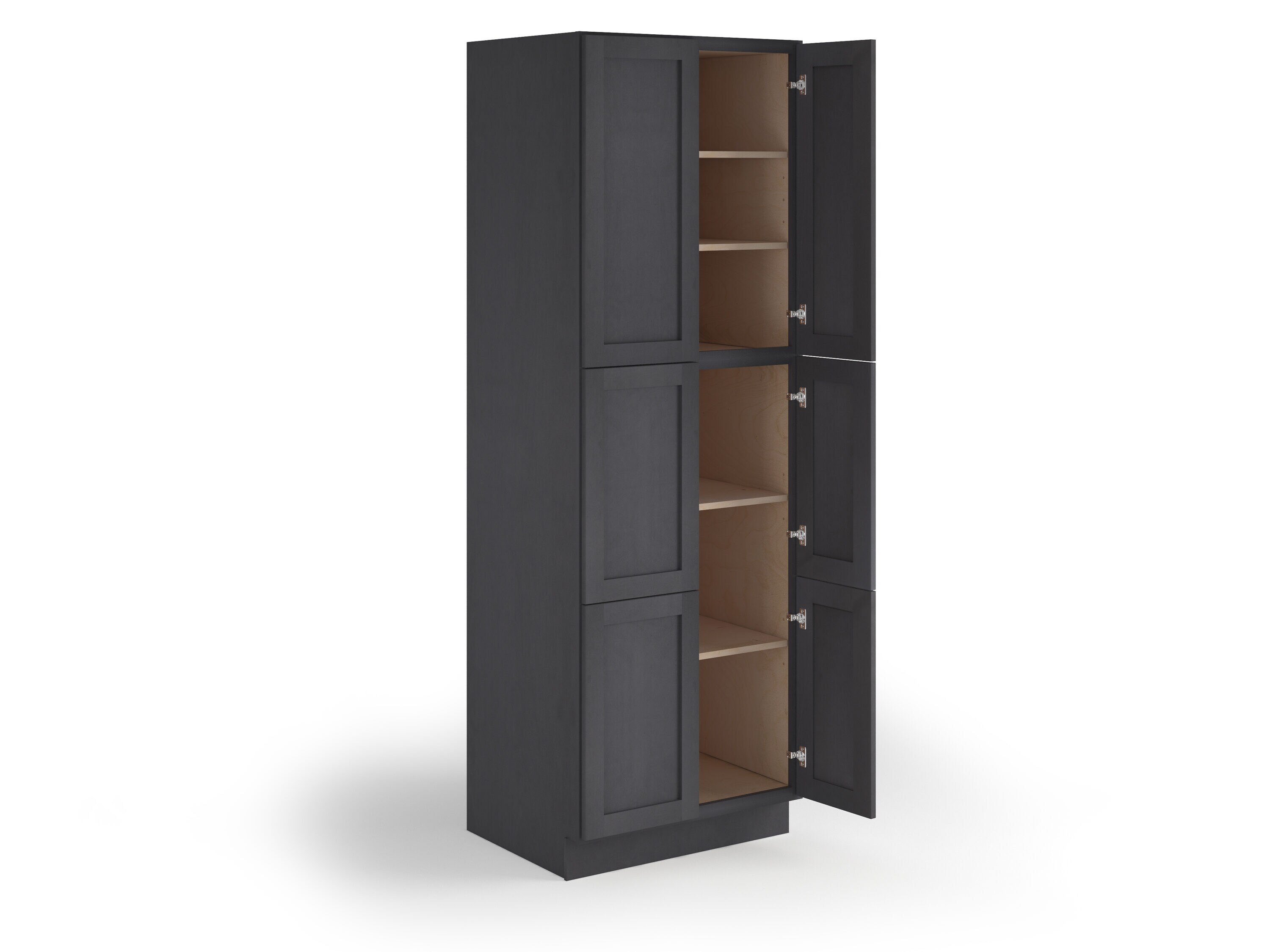 Valleywood Cabinetry Proper Gray 30-in W x 90-in H x 24-in D Proper Gray Birch Pantry Ready To Assemble Plywood Cabinet (Flat Panel Shaker Door Style)
