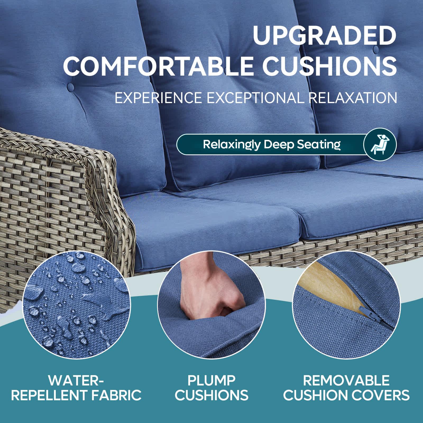 Bestier USLOW-O500218C-BLUE Patio-Conversation-Sets - View #6