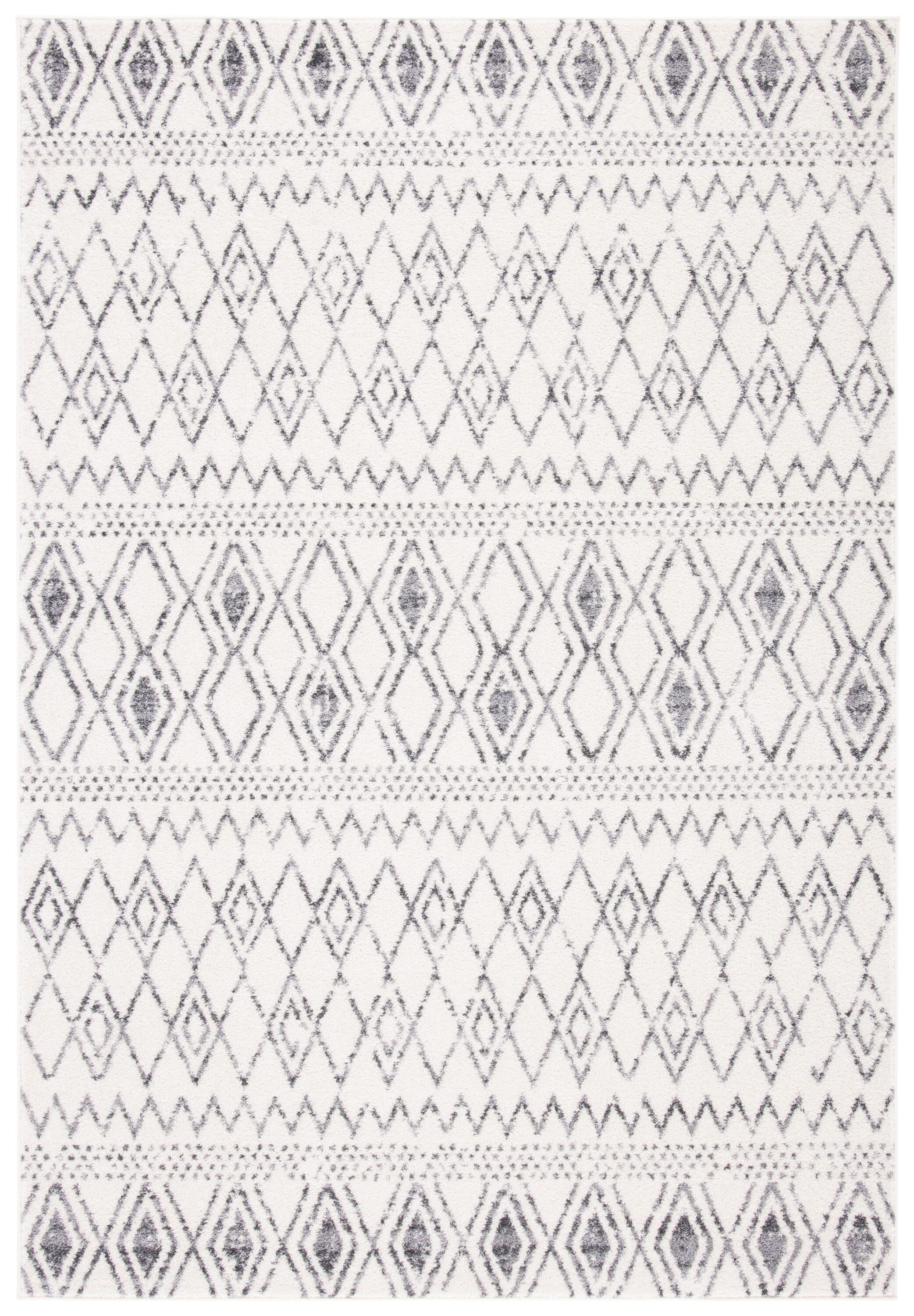 Safavieh TUL628A-8 Tulum Efka 8 x 10 (ft) Loomed Polypropylene Ivory/Gray Rectangular Indoor Geometric Global Area rug