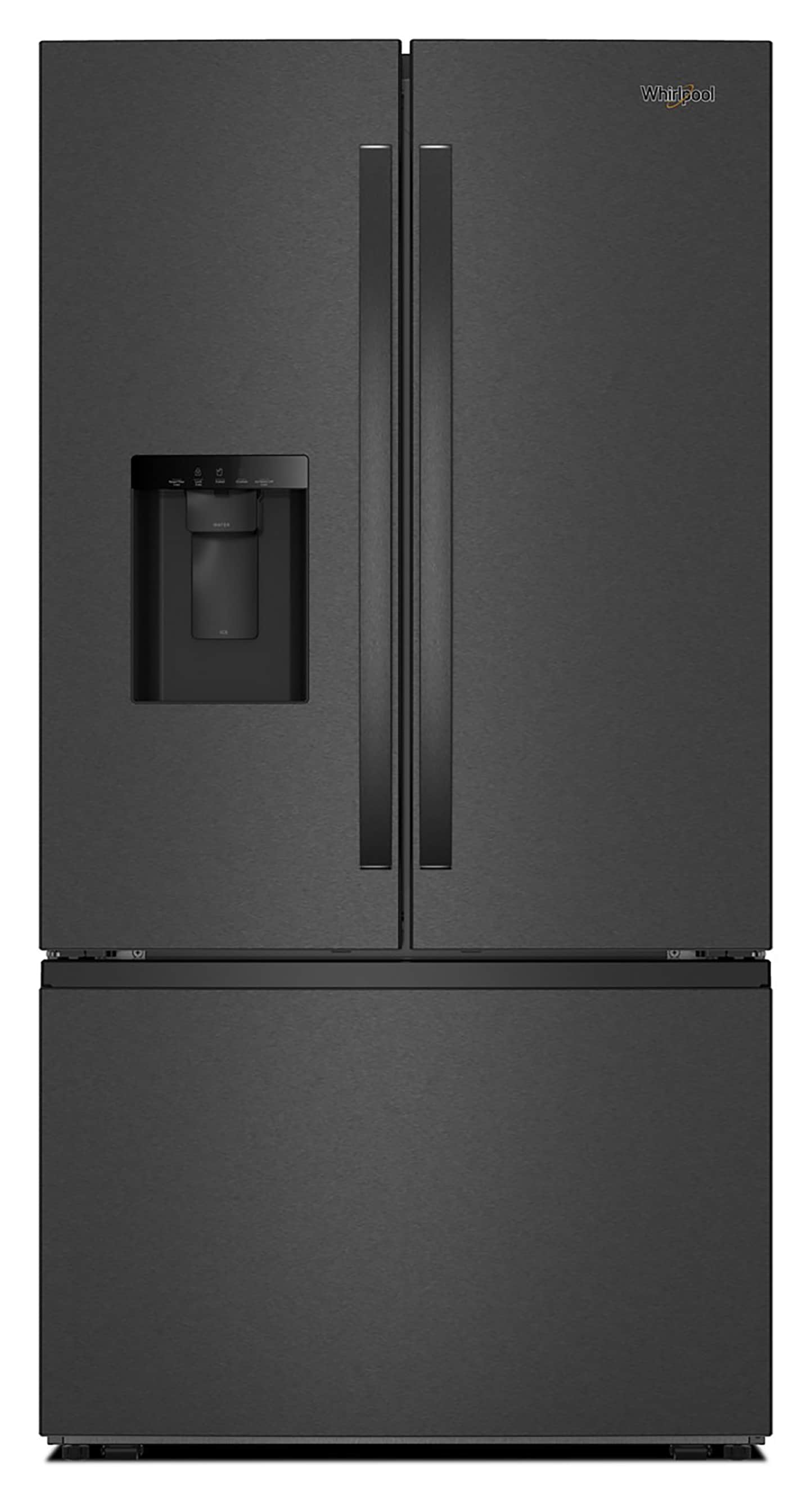 Whirlpool WRFF3736SV Standard-Depth 29.58-cu ft 3 -Door French Door Refrigerator with Dual Ice Maker with Water and Ice Dispenser ( Print Resist Black Stainless ) ENERGY STAR Certified