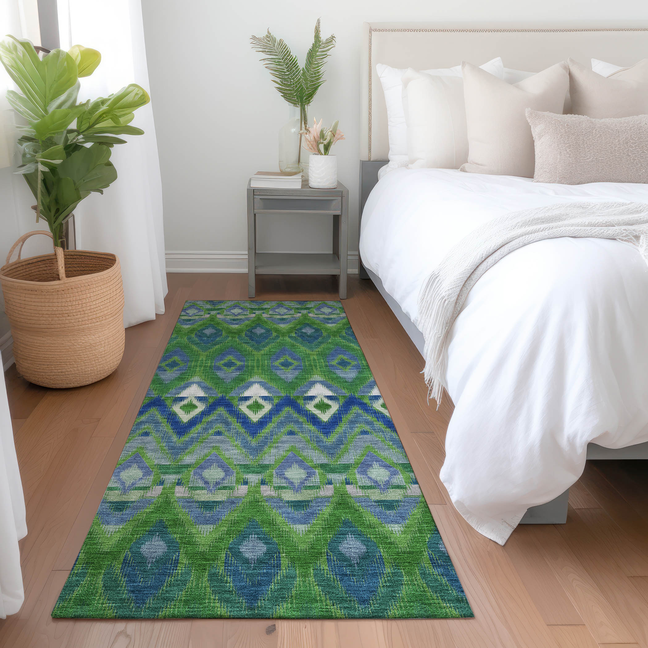 Addison Rugs ACN617GE2X8 Chantille ACN617GE 2 x 7 (ft) Polyester Green Rectangular Indoor/Outdoor Abstract Machine washable Runner rug