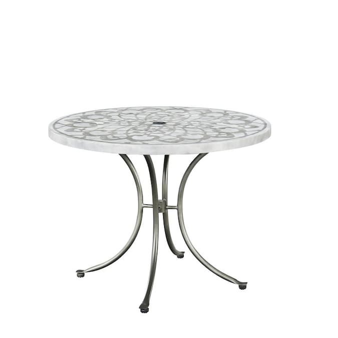 Home Styles Capri Round Outdoor Dining, Round Concrete Outdoor Dining Table With Umbrella Hole