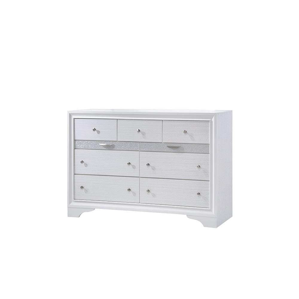Galaxy 808857710864 Matrix White Acacia 7 -Drawer Standard dresser