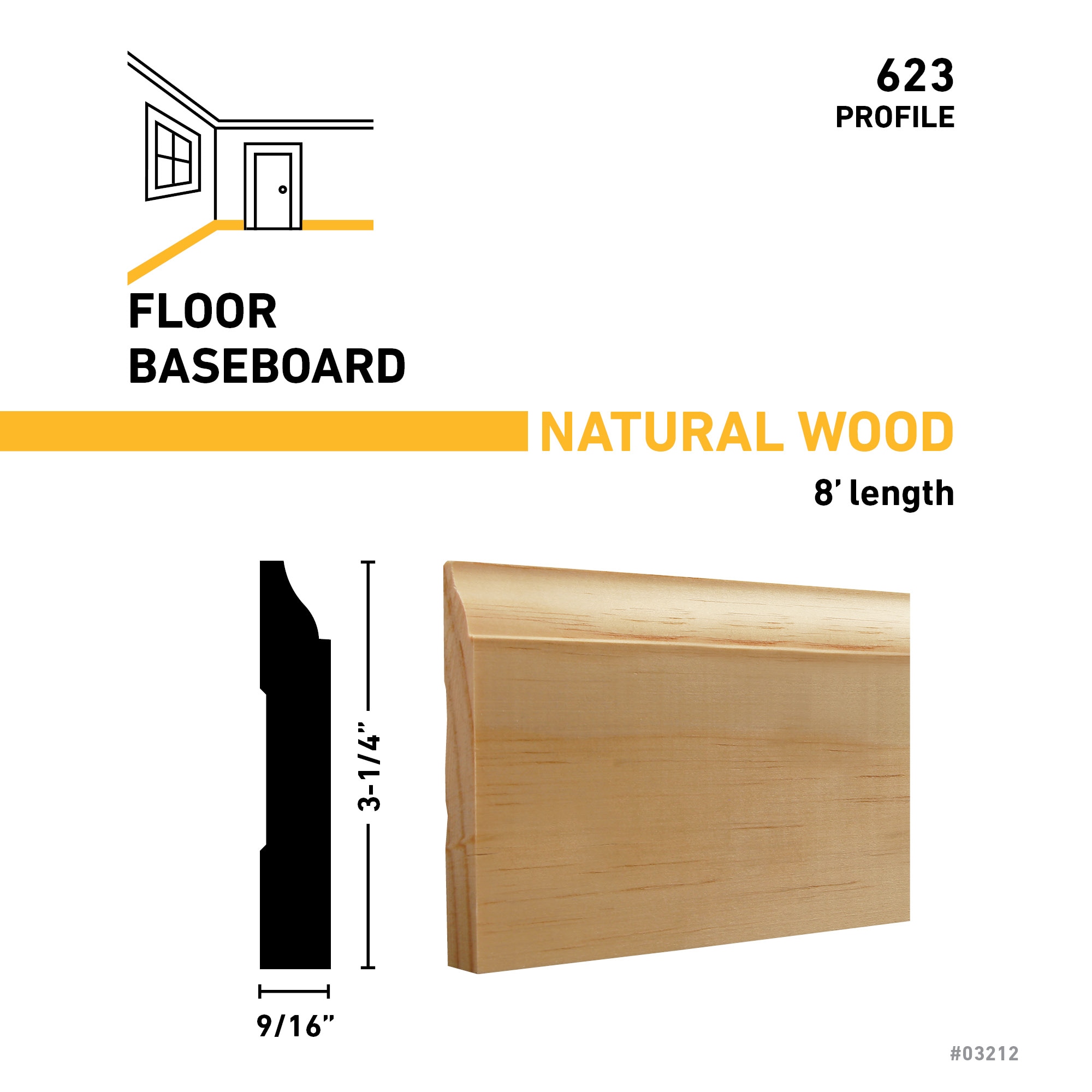 RELIABILT 623 8PINE Baseboard-Moulding - View #3