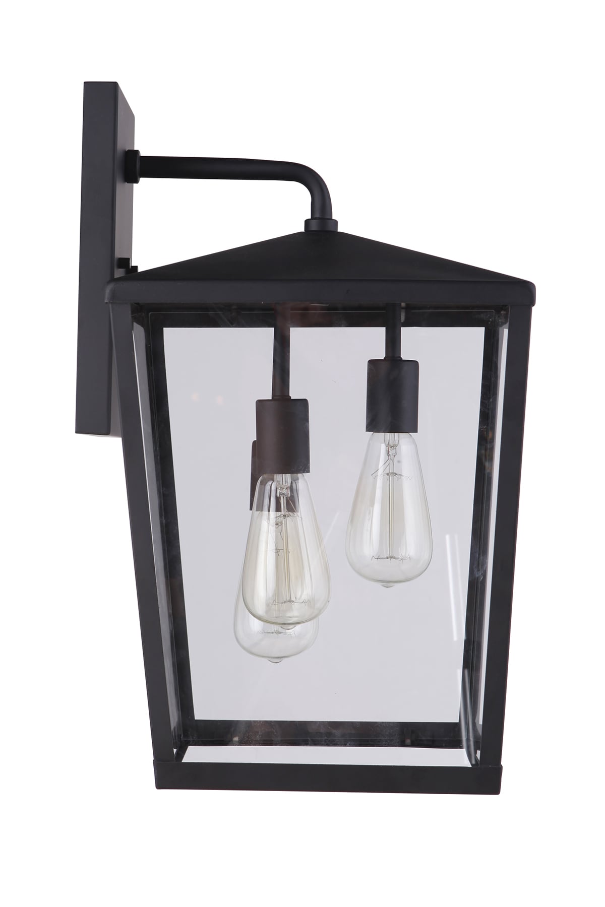 Olsen Midnight Finish 3-Light Outdoor Lantern in Direct Wired Electric
