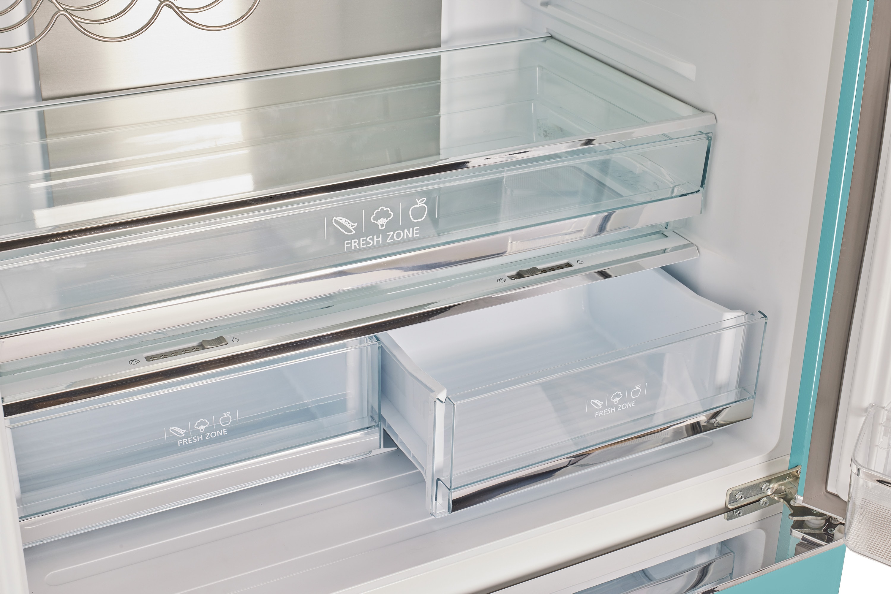 Ocean Mist Turquoise French Door Refrigerator with Ice Maker