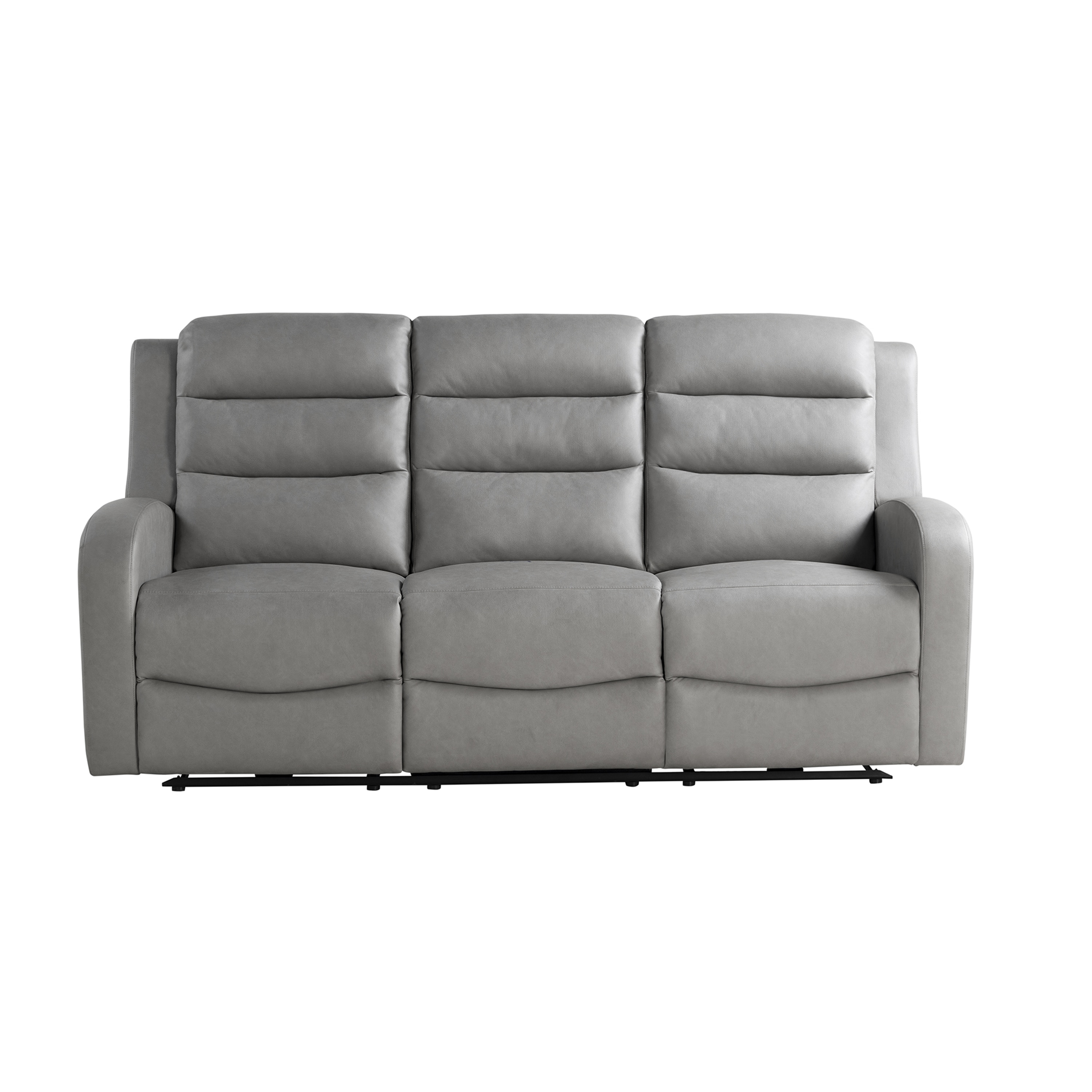 Lifestyle Solutions 213A022GRY 77.2-in Modern Grey Faux leather Reclining Sofa