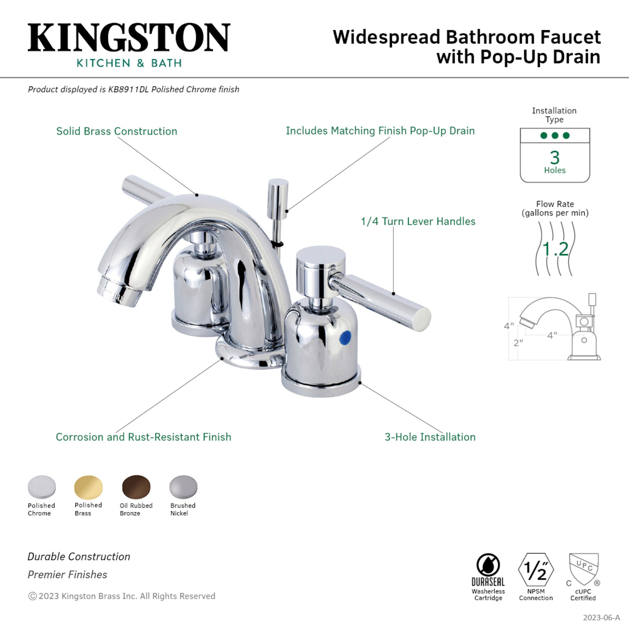 Kingston Brass WLKB8918DL Lavatory-Faucets - View #2