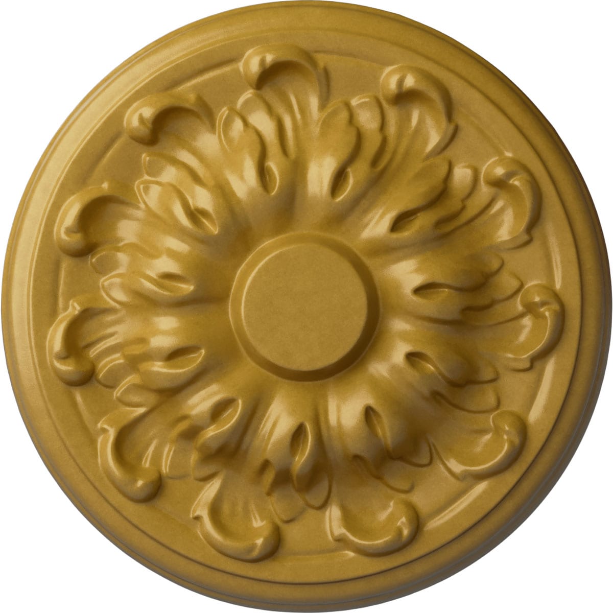 Ekena Millwork CM08MUIGS Millin 7.875-in W x 7.875-in L Painted Iridescent Gold Polyurethane Whole Ceiling Medallion