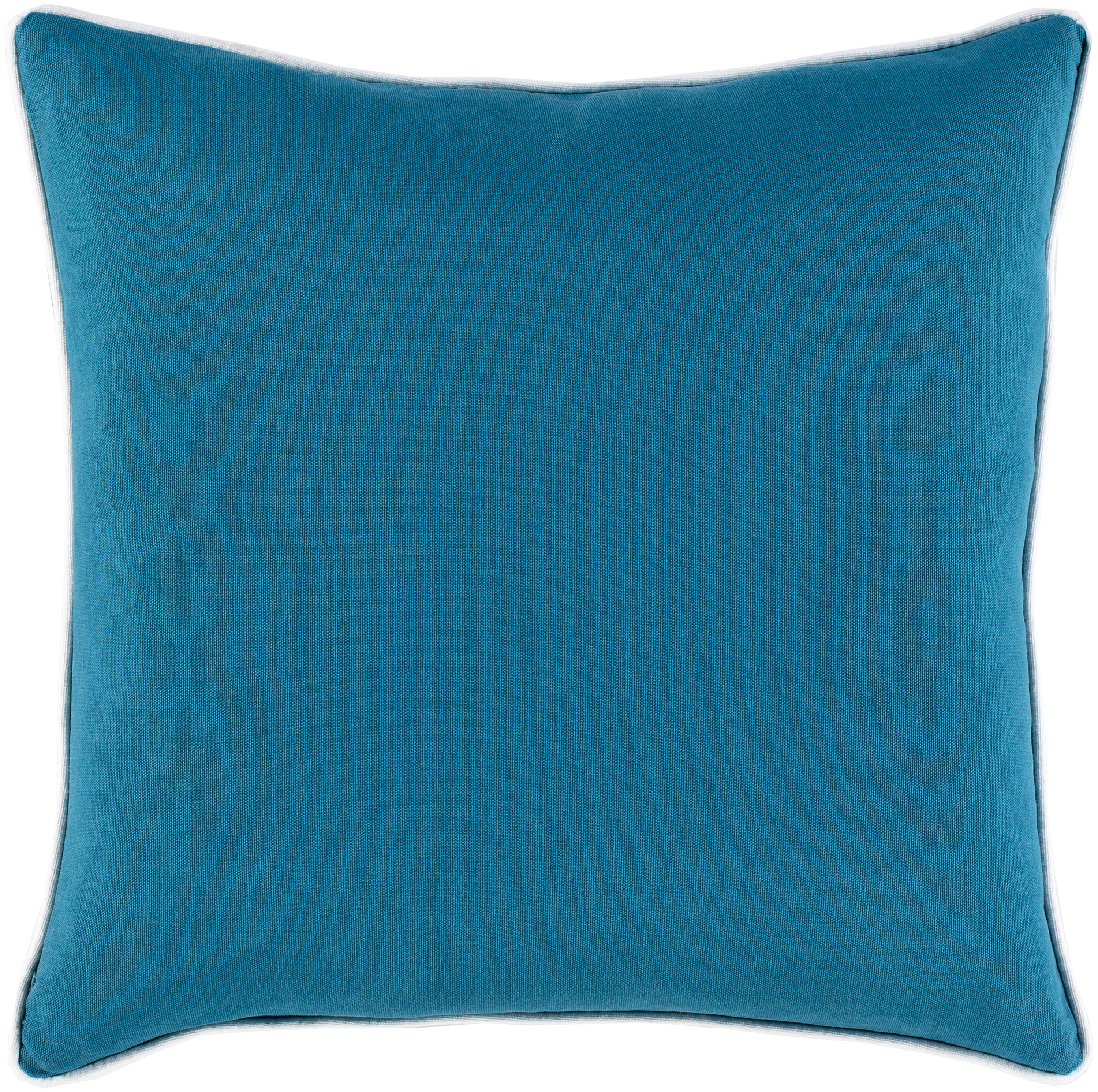 Buffalo Plaid Aqua Cotton Down Square Pillow 20"