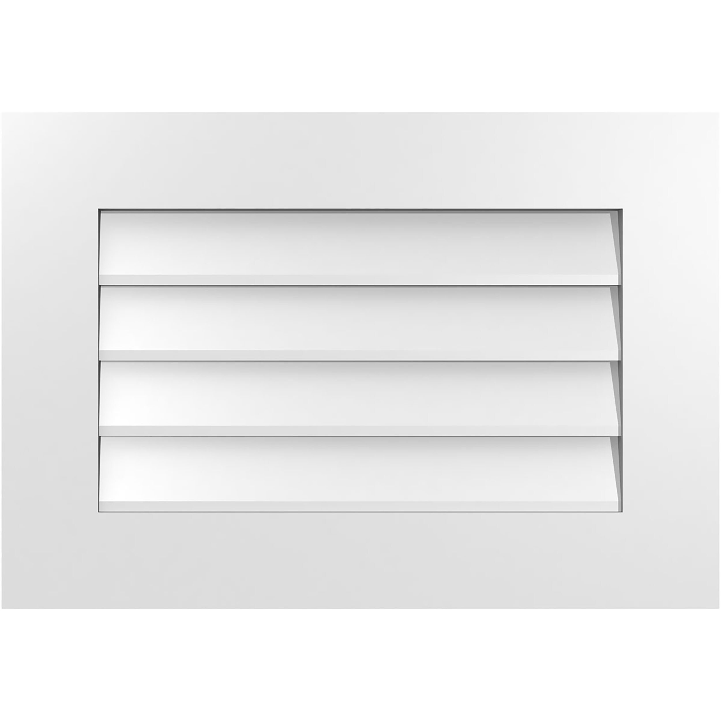 Ekena Millwork GVPVE26X1801SN 26-Inches x 18-Inches Off-white Rectangle PVC Gable Louver Vent