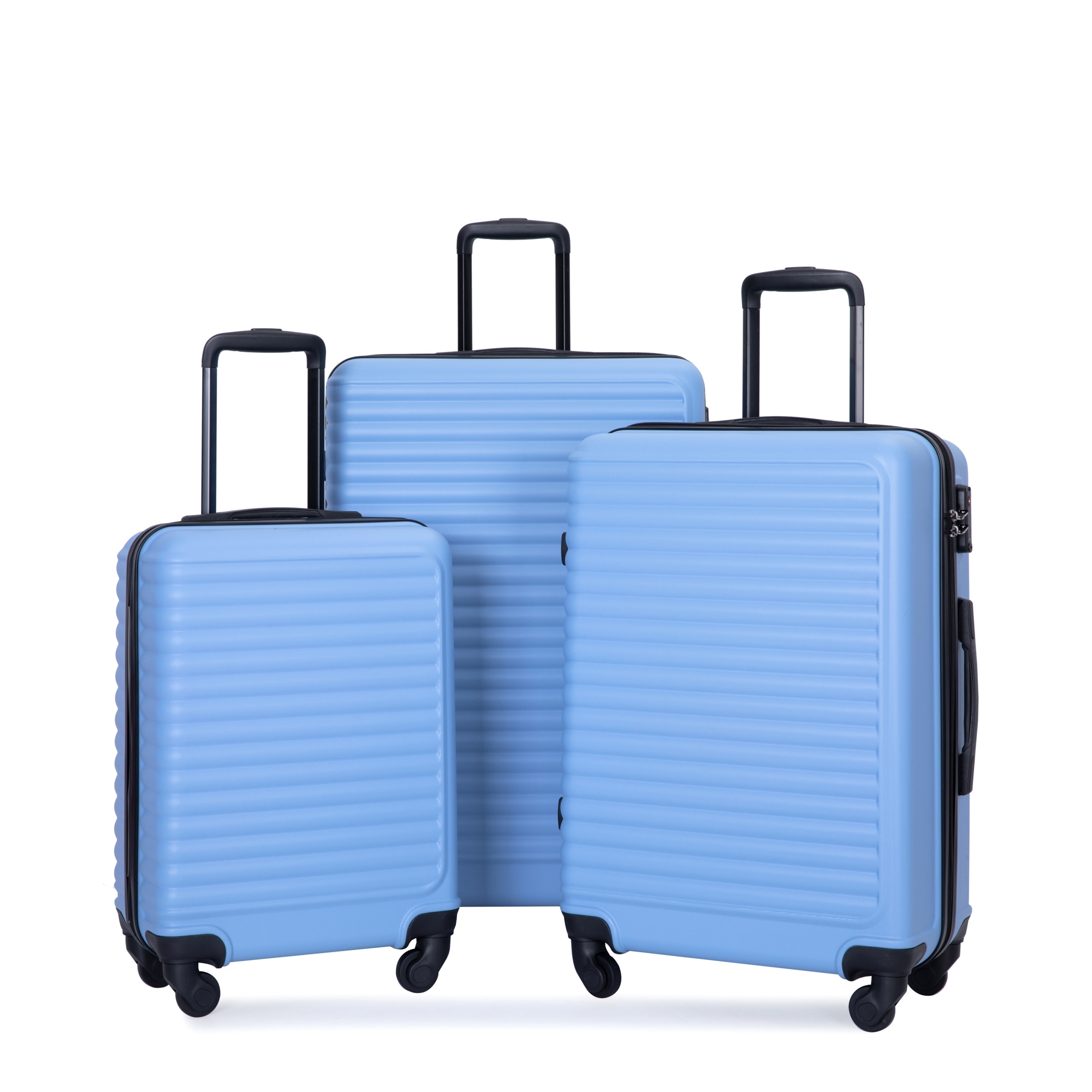 SINOFURN SYD9400013LB 19.7x11.4x29.7 Light Blue Plastic Hardshell Suitcase set 3 -Bag