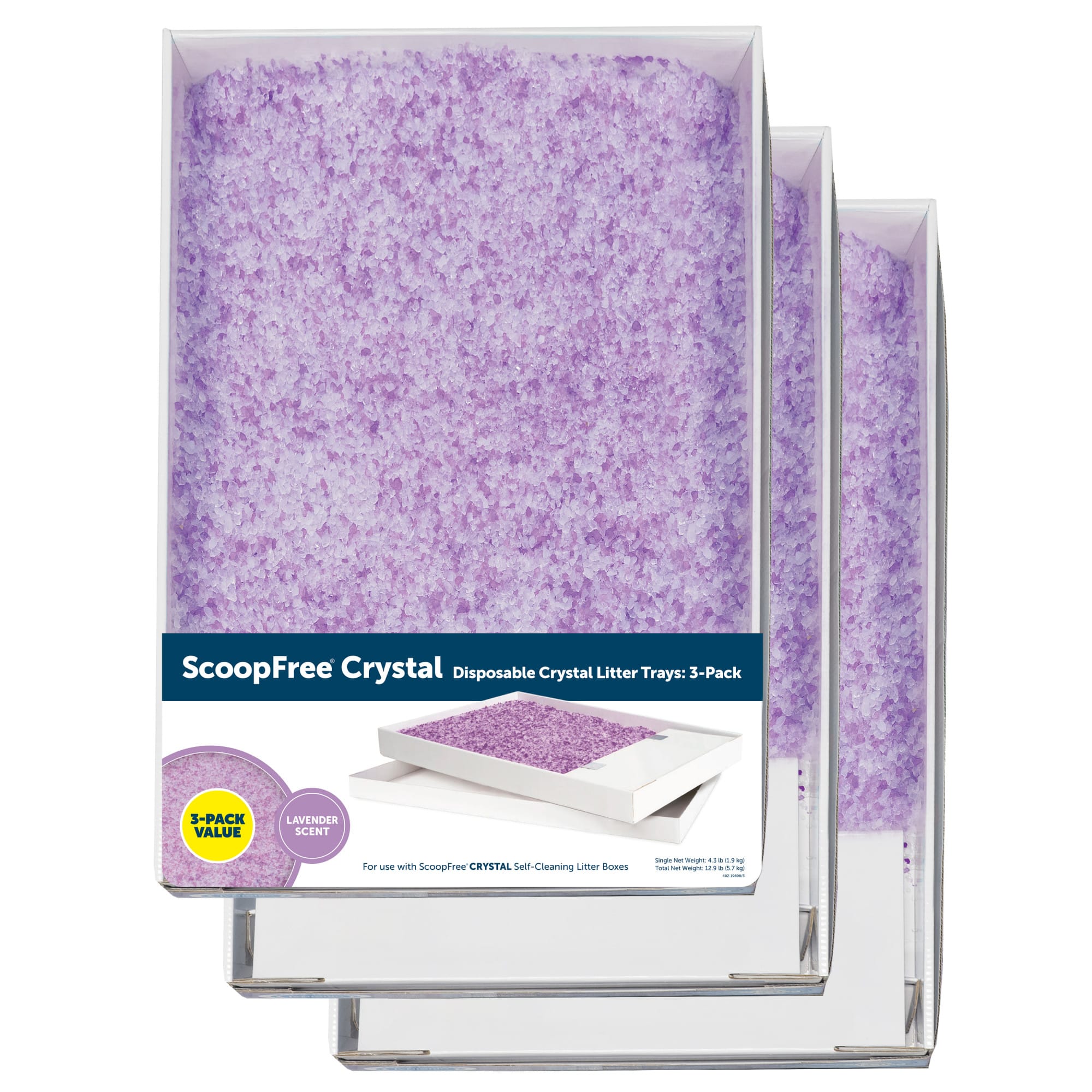 PetSafe -  ScoopFree Crystal Replacement Lavender Scented Litter Tray 3-Pack