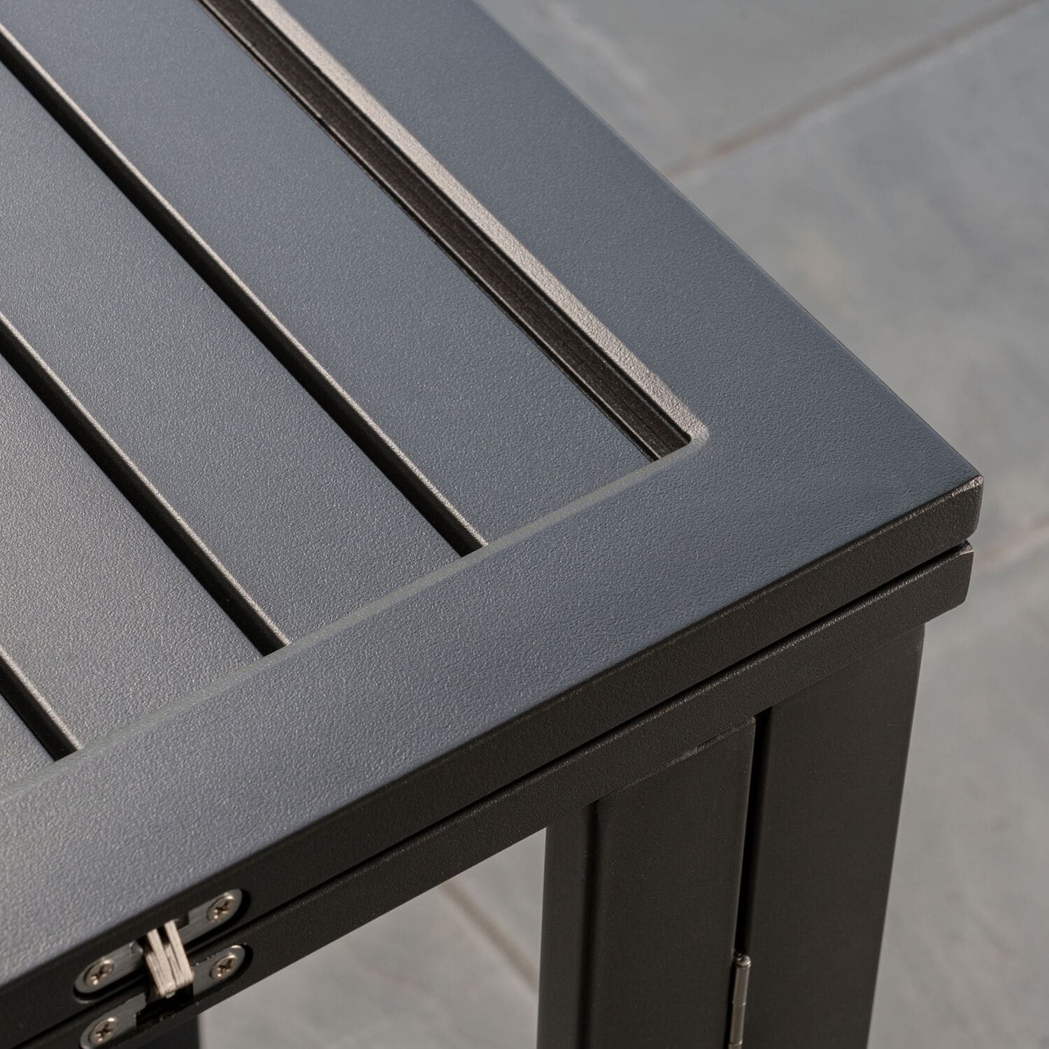 Conrad Gray Aluminum Folding Outdoor Console Dining Table
