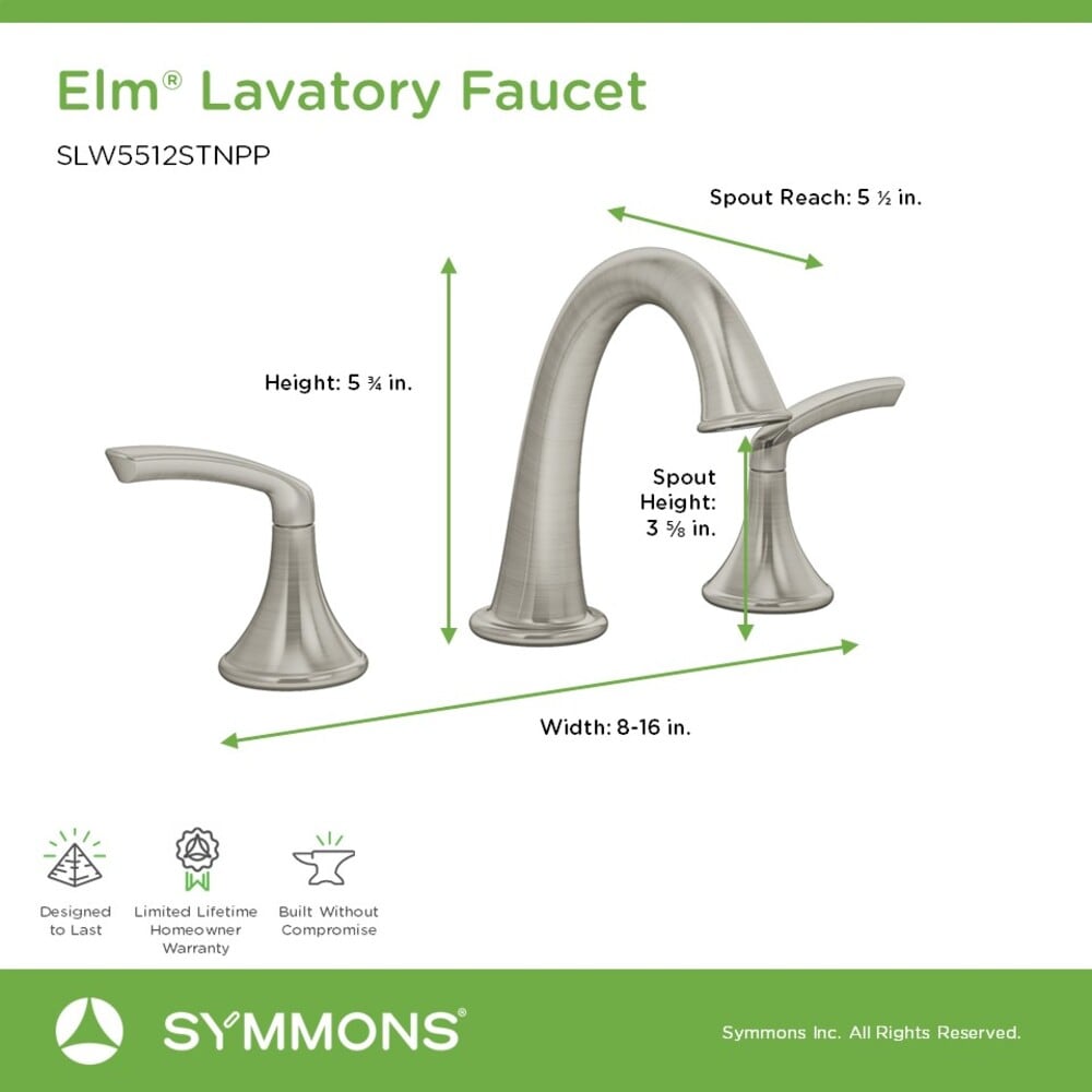 Symmons SLW5512STNPP Lavatory-Faucets - View #3