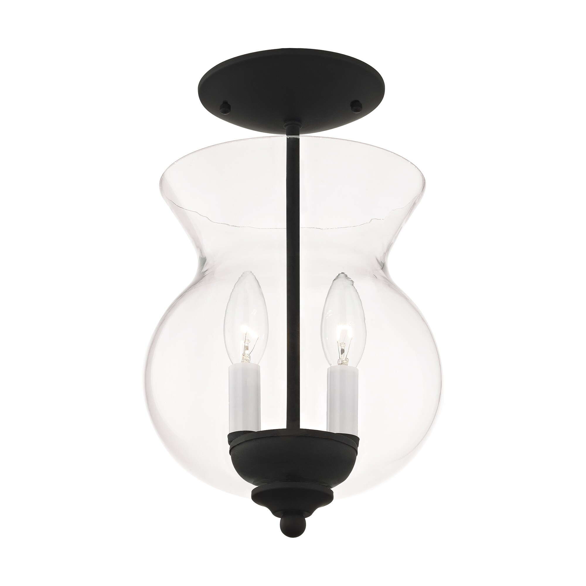 Heritage Black Mini Pendant with Clear Glass Shade
