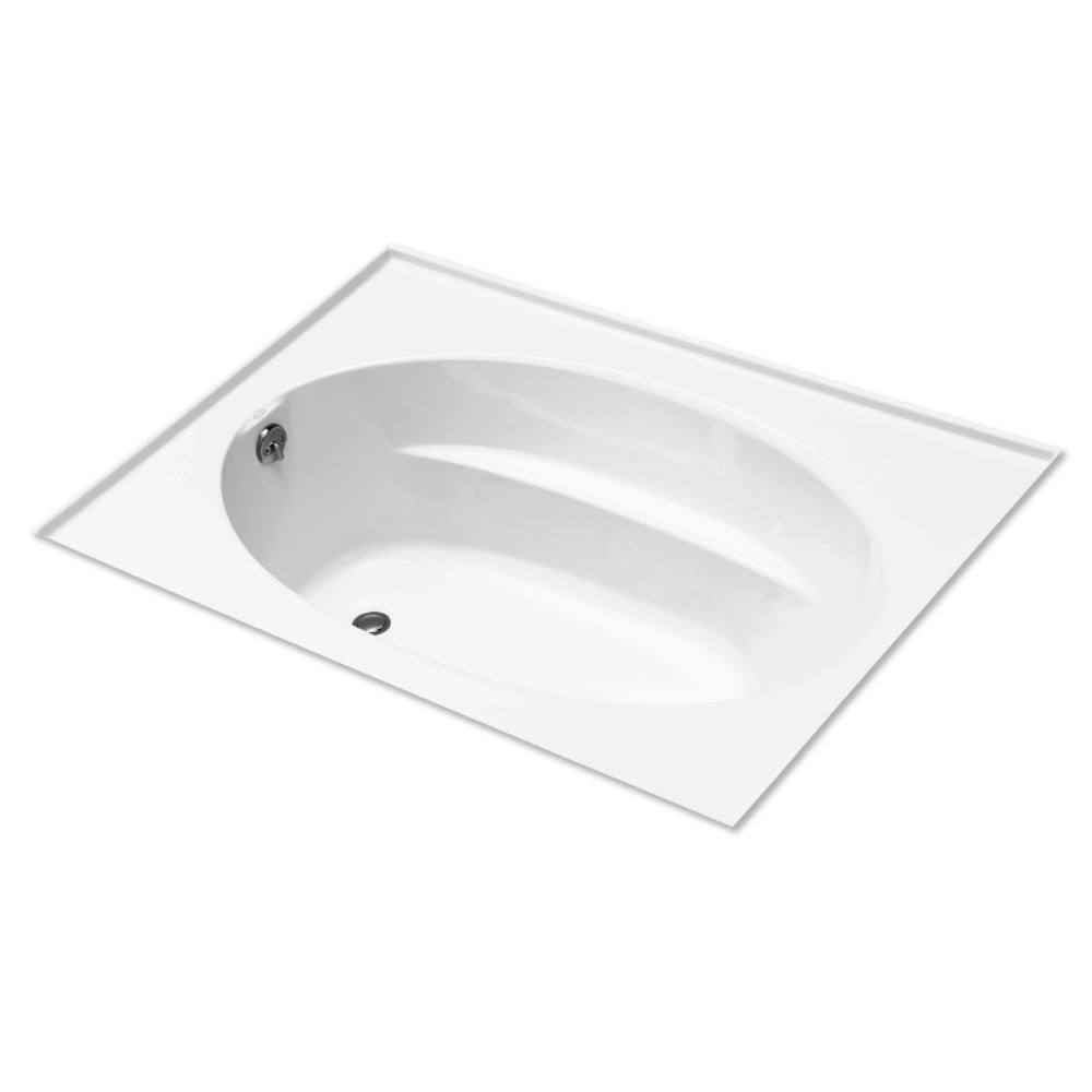 KOHLER 1113-L-0 Windward 42.0-Inches x 60.0-Inches White Acrylic Oval Drop-in Soaking bathtub ( Left Drain )