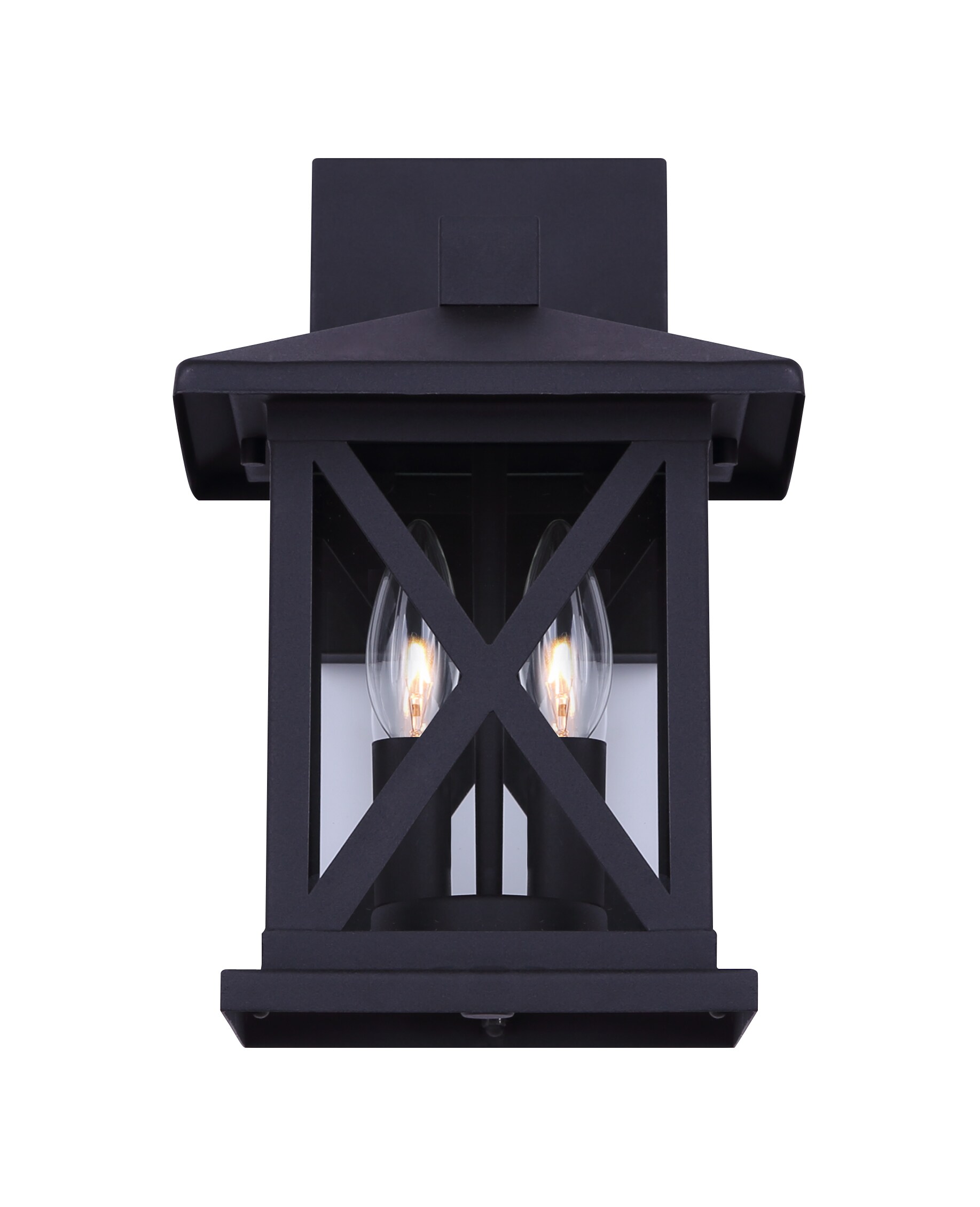 Canarm Ltd. IOL402BK Elm 2 -Light 12.5-in H Matte Black Hardwired Outdoor Wall Light