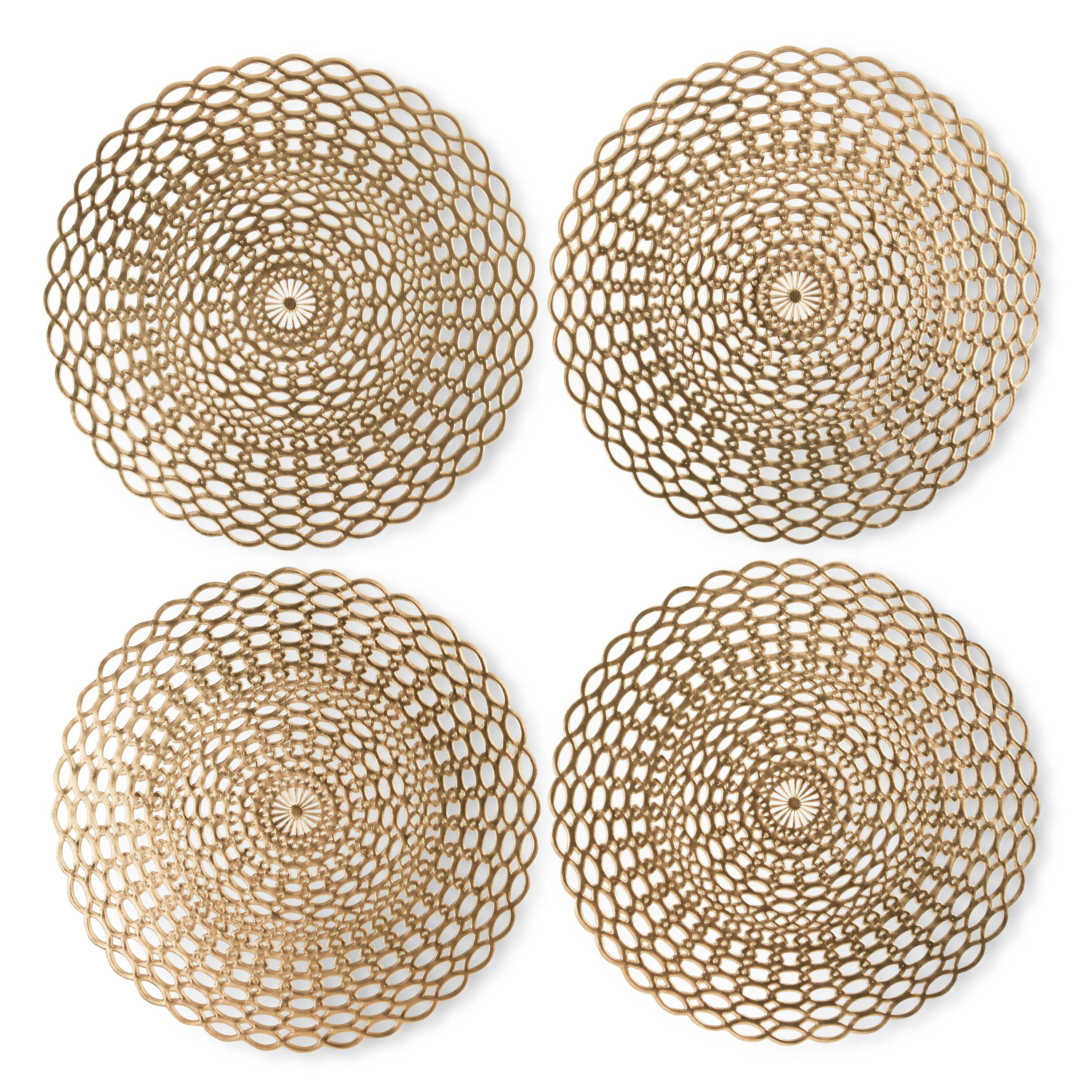 allen + roth CHLW-151 4 -Pack White PVC and polyester Round Placemats