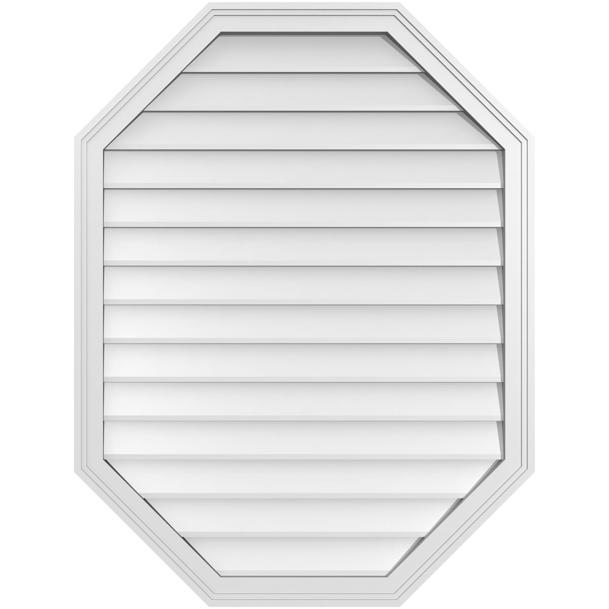 Ekena Millwork GVPOV32X4202SN 32-Inches x 42-Inches Off-white Octagon PVC Gable Louver Vent
