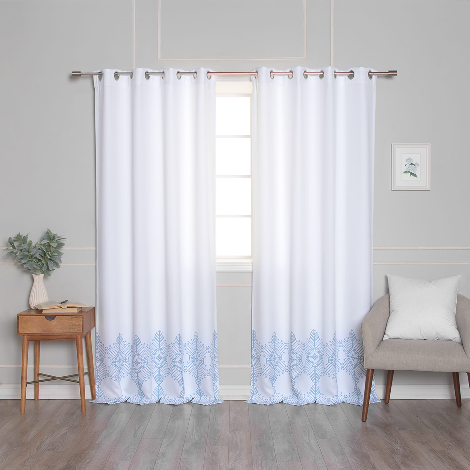 Best Home Fashion SIL-NOR-TRIB-84-BLUE curtains - View #4