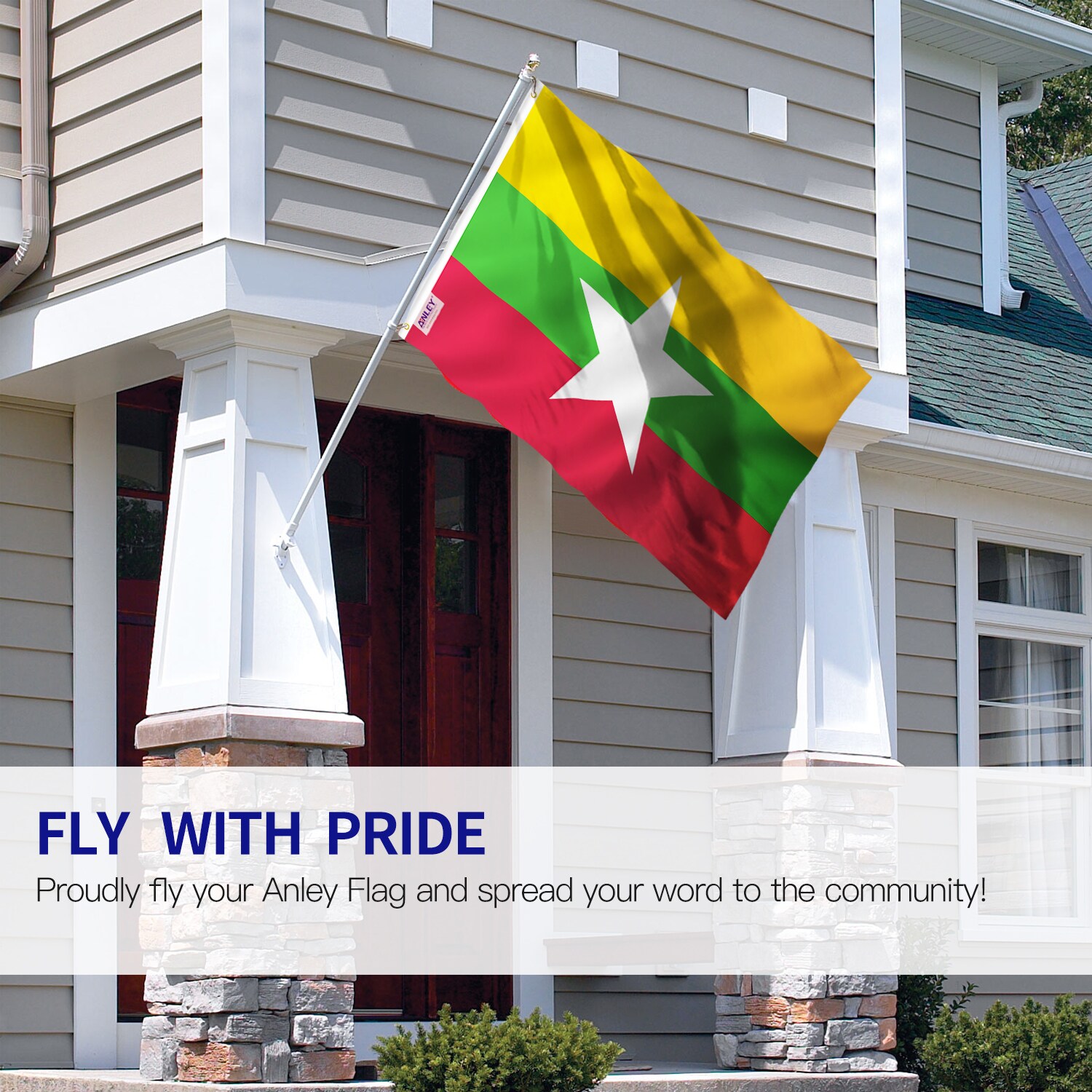 Anley A.FLAG.MYANMAR Decorative-Banner-Flags - View #2