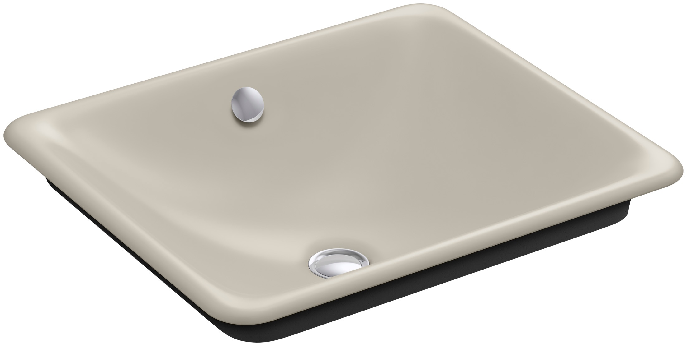 KOHLER 5400-P5-G9 Iron Plains Sandbar Cast Iron Vessel Rectangular Traditional Bathroom Sink with Overflow Drain (18.5625-in x 15.75-in)