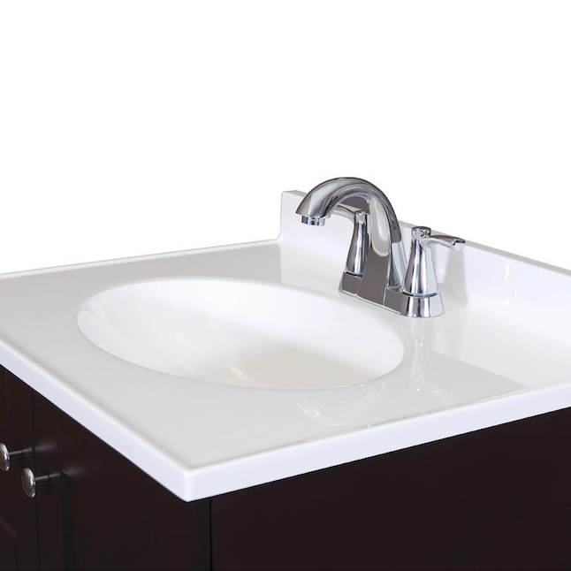Style Selections 24-in Espresso Single Sink Bathroom Vanity with White ...