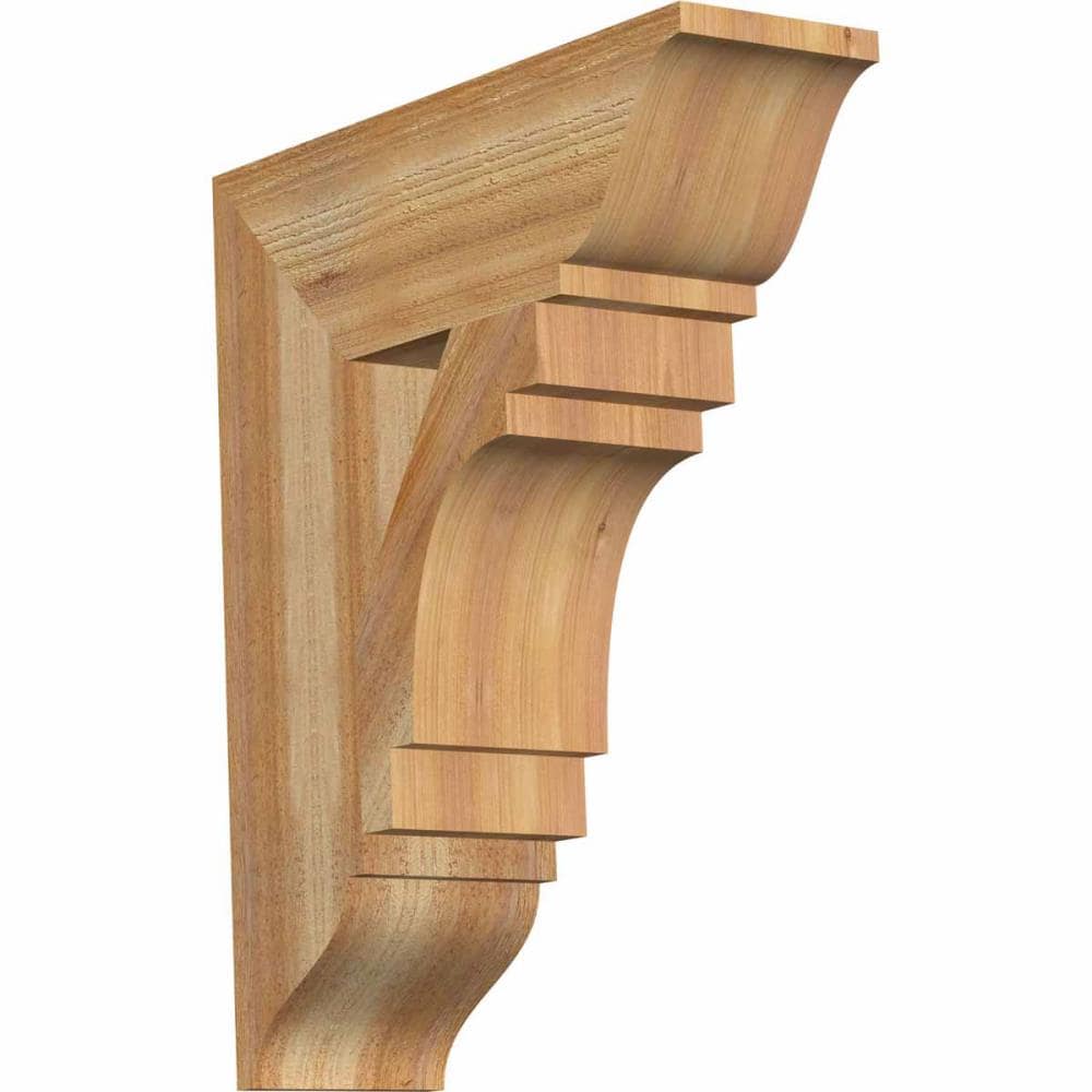 Ekena Millwork BKT06X20X24MRC01RWR Merced traditional rough sawn 6-in x 20-in x 24-in Western red cedar Brown Wood Standard bracket