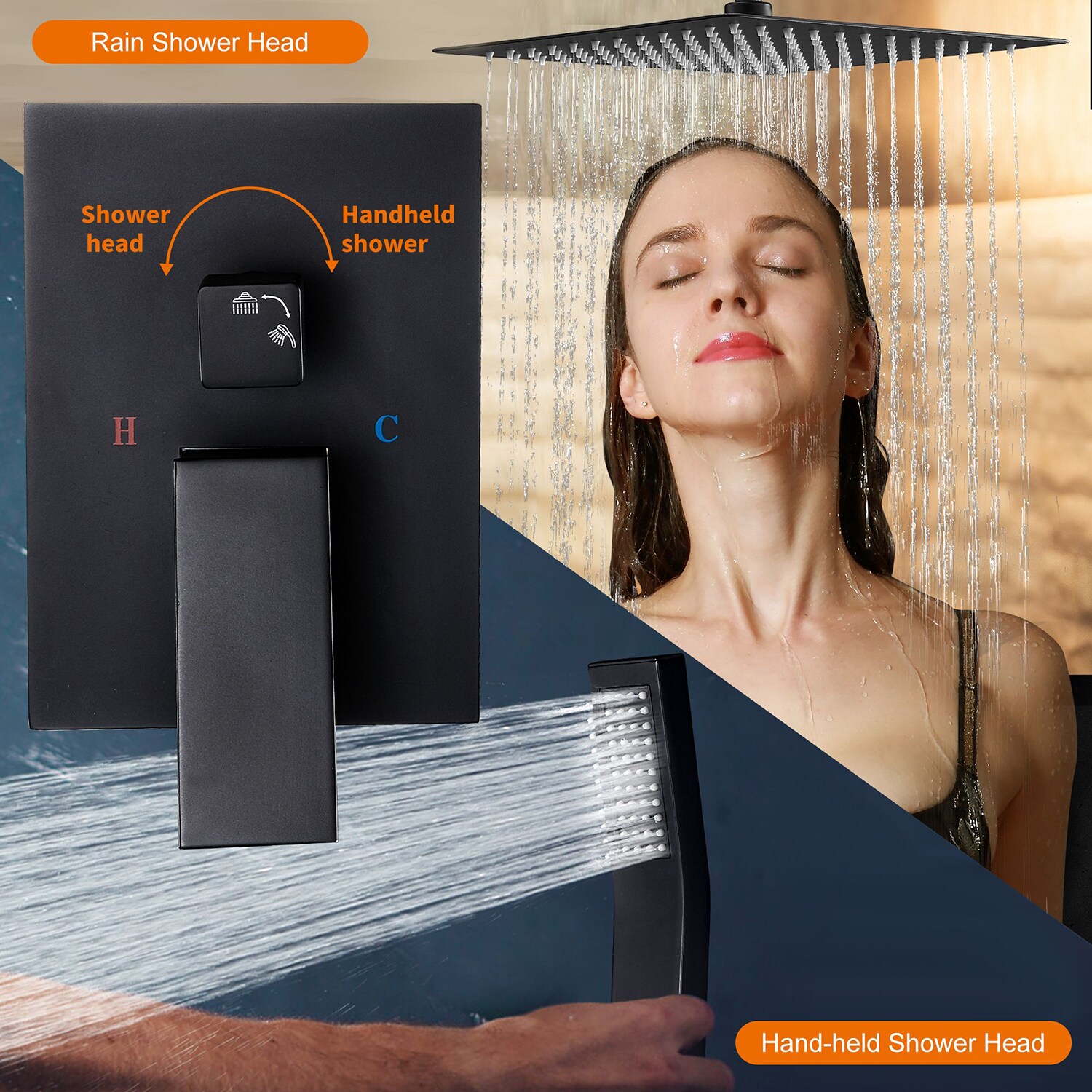 Cobbe SSF0112B Showerhead-Bar-Panels - View #3