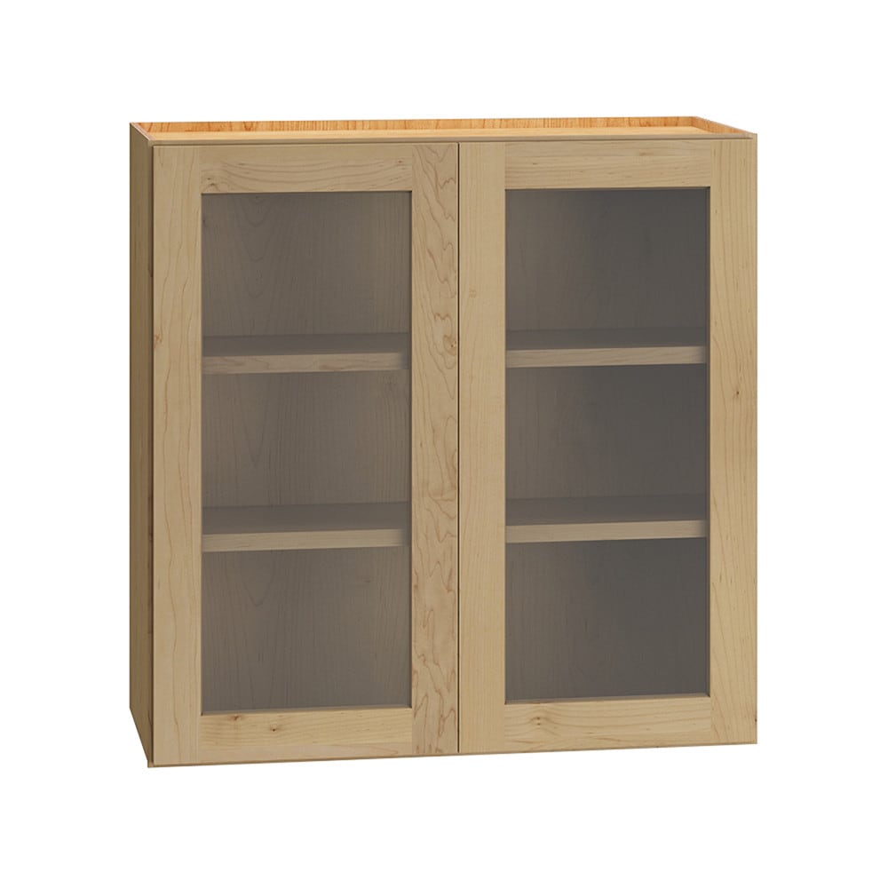 Diamond Express 331 WCG3030 Jamestown 30-in W x 30-in H x 12-in D Coastline Brown Wall Fully assembled Plywood Cabinet (Cut for Glass Shaker)