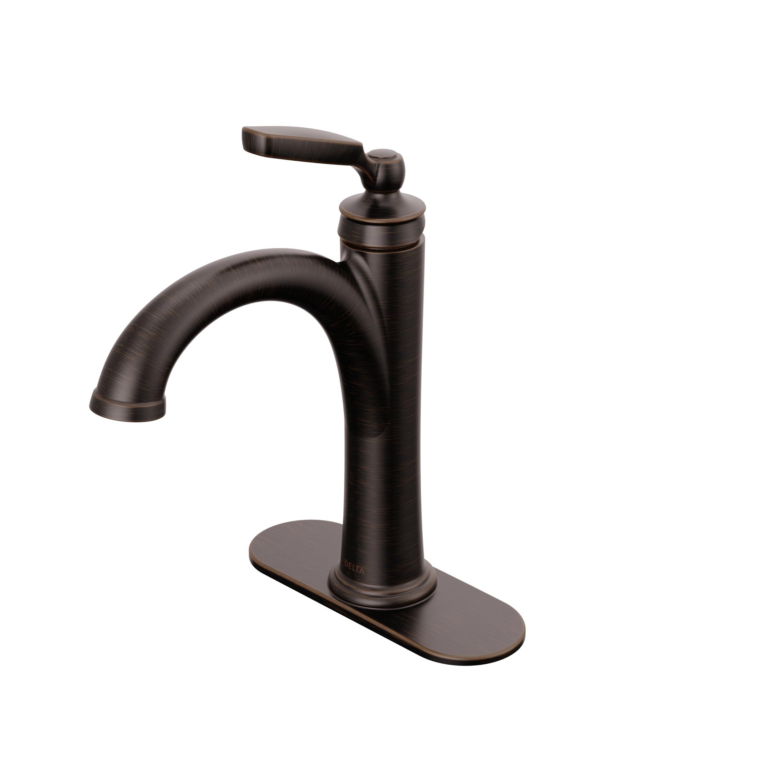 Delta Porter Oil Rubbed Bronze High Arc Bathroom Faucet #15984LF-OB-ECO 