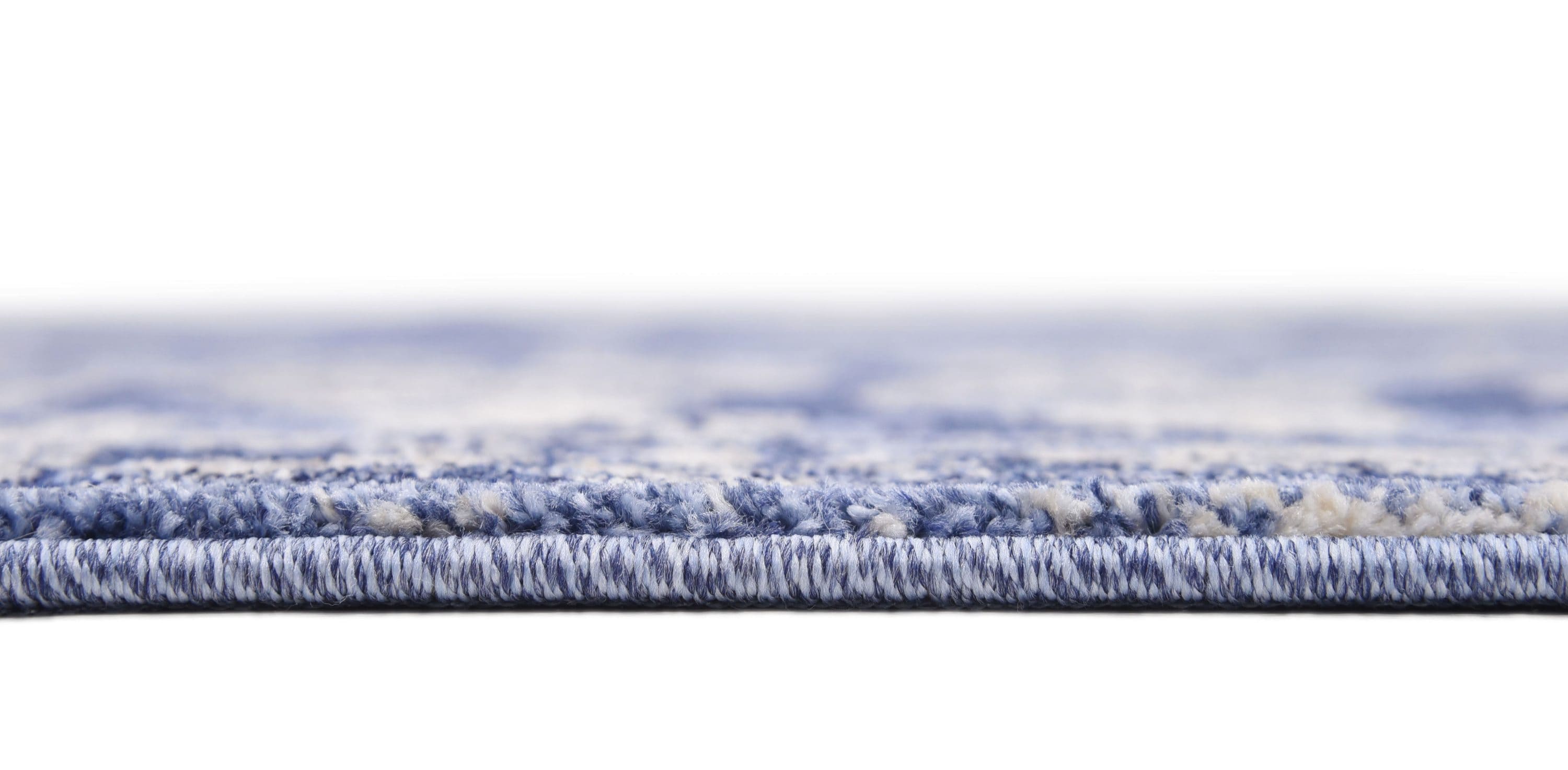 Miranda Modern Vintage Square Indoor Rug in Rich Blue Tones