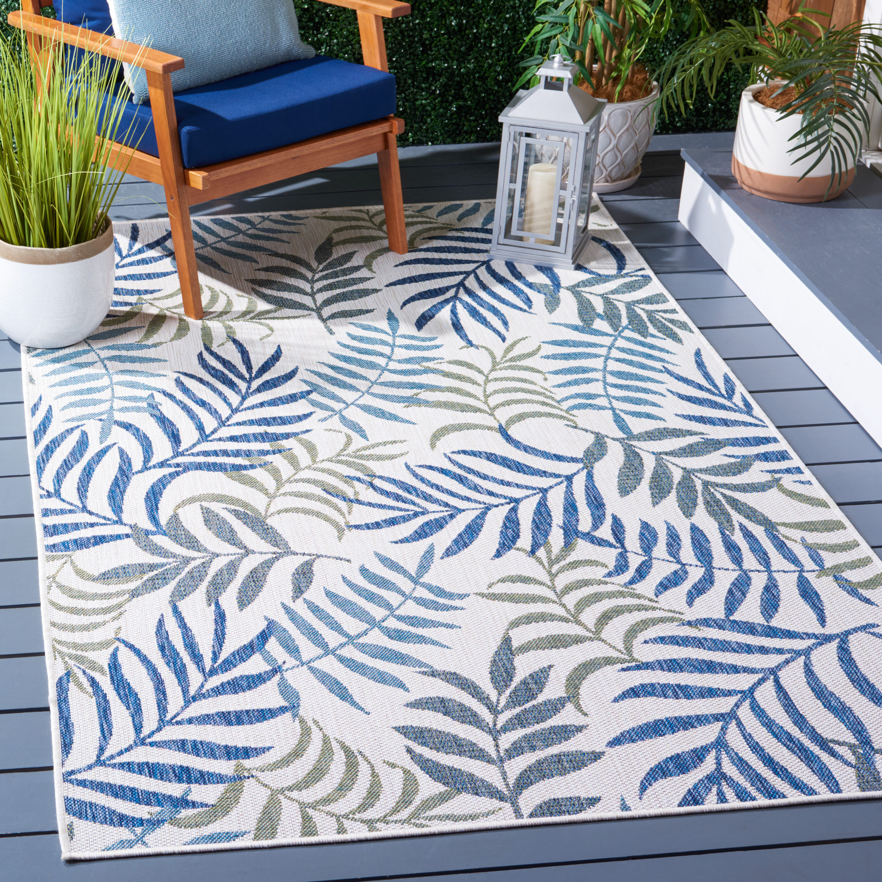 Safavieh - Courtyard  Cy9631-53424 Beige Green Blue 5 x 8 Rectangular Area rug