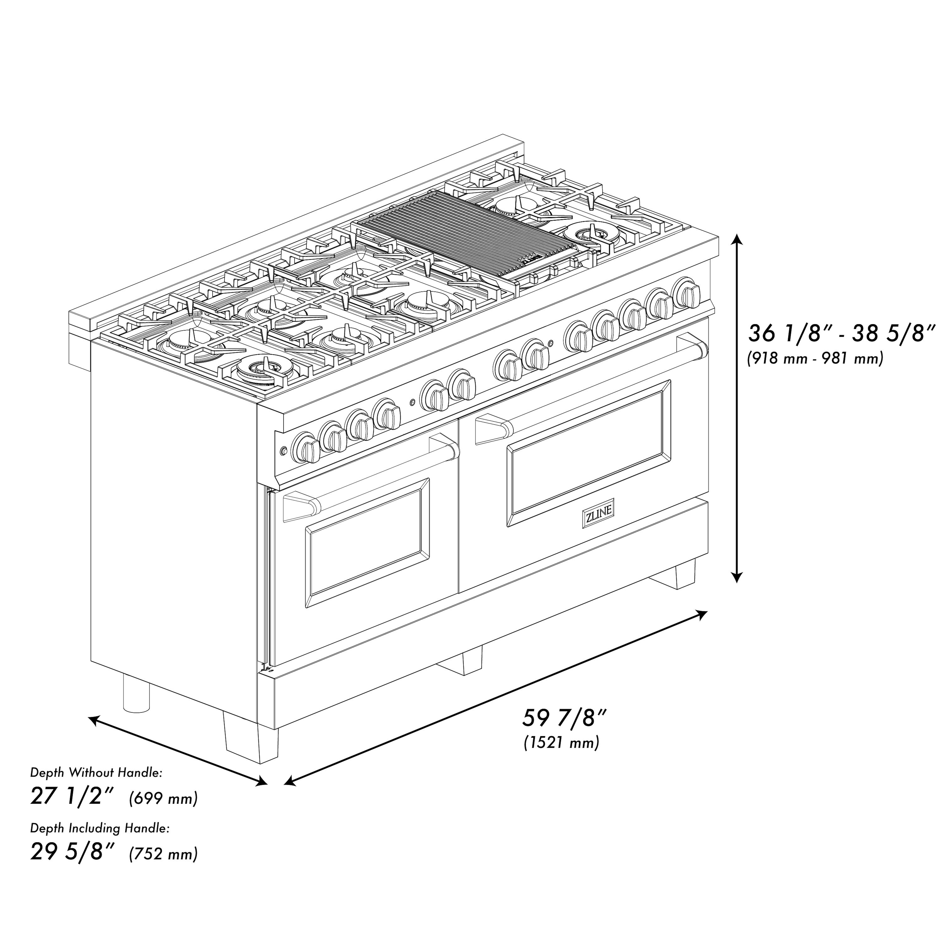 ZLINE KITCHEN & BATH RA60 Double-Dual-Fuel-Ranges - View #15