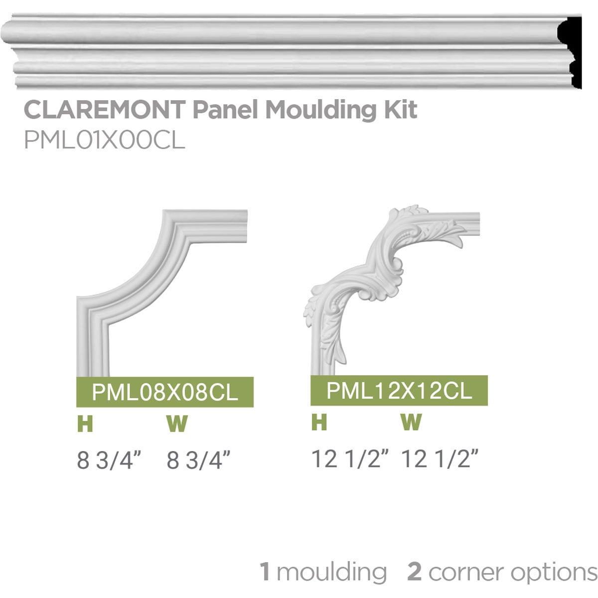 Gray Polyurethane Claremont Panel Moulding 94.5"