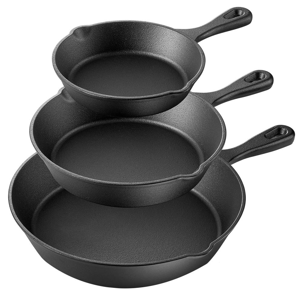 MegaChef 5-Piece 15.75-in Cast Iron Cookware Set with Lid(s