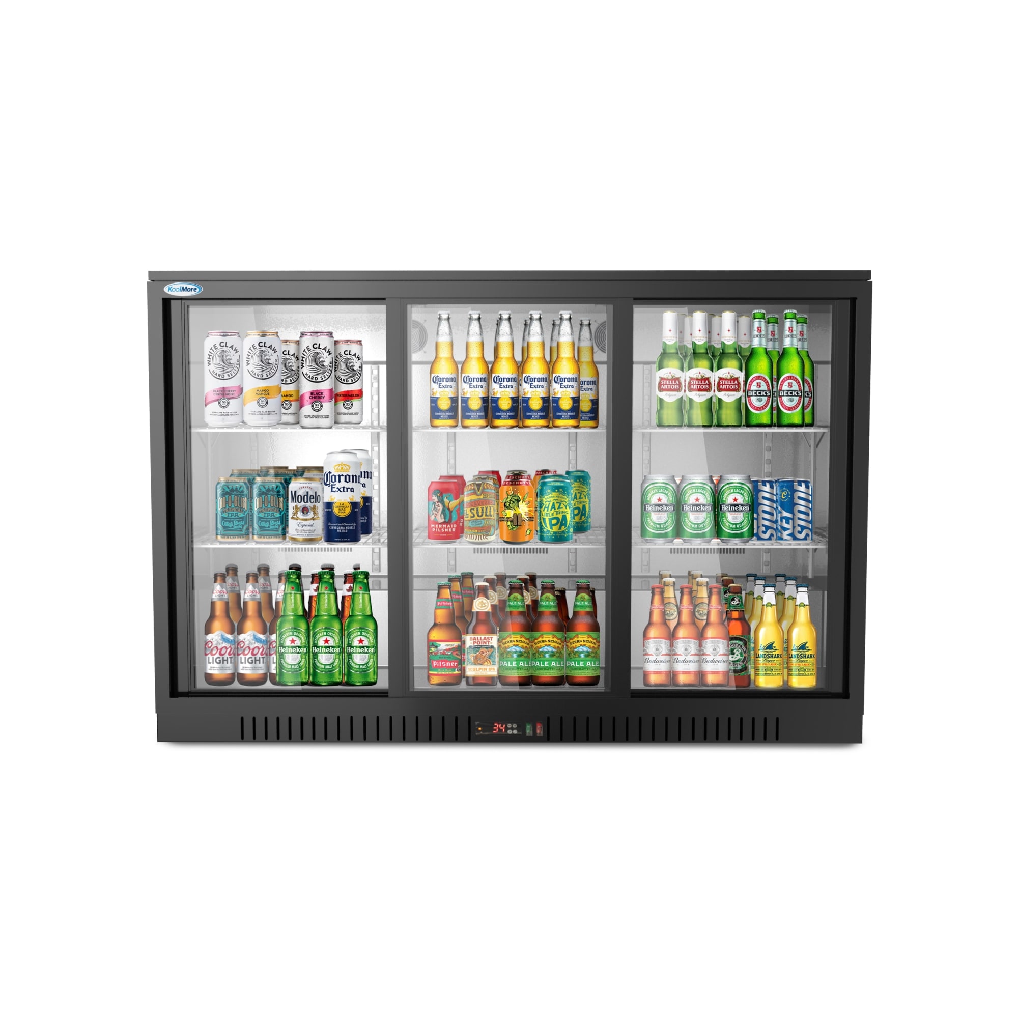 KoolMore 53-in W 460-Can Capacity Black Built-In/Freestanding Beverage ...