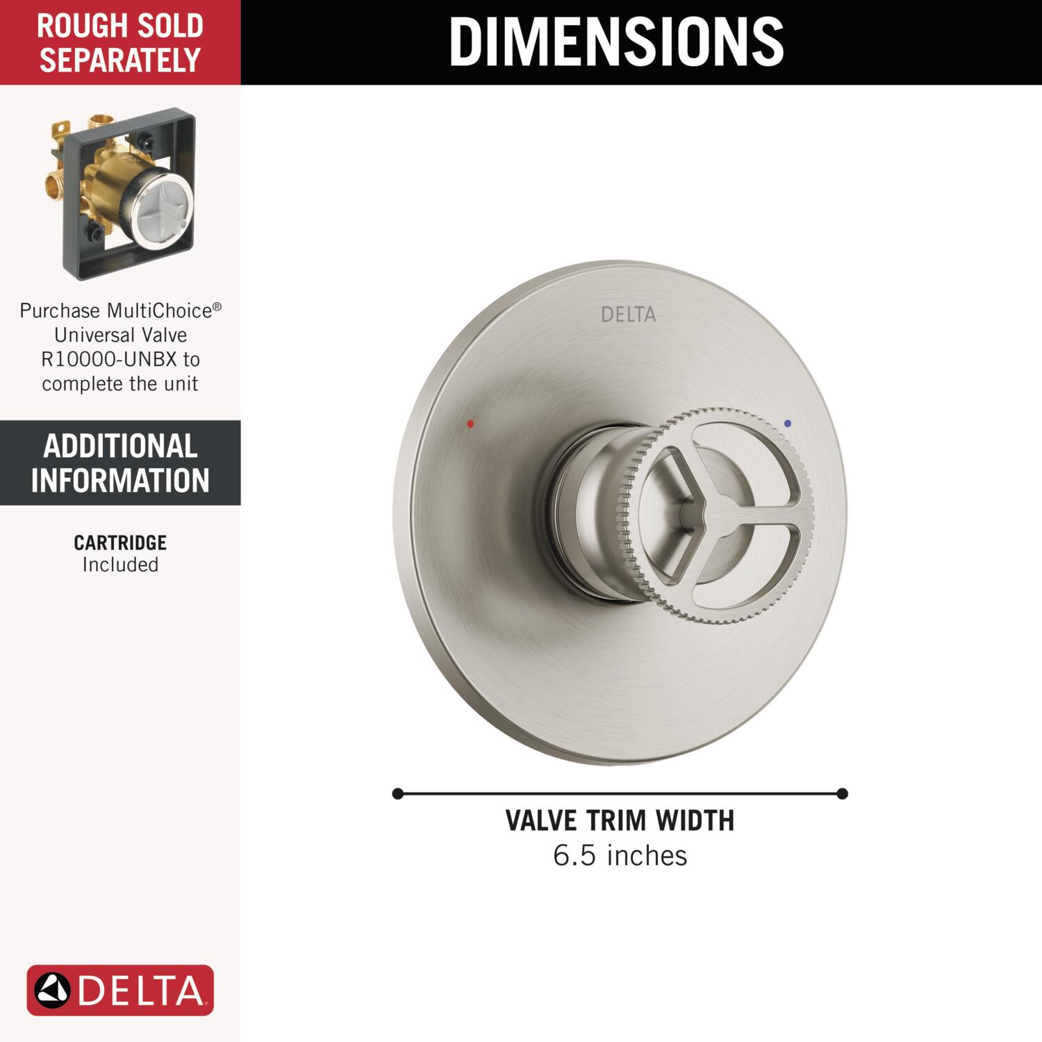 Delta T14058-SS Bath-Shower-Facc - View #3
