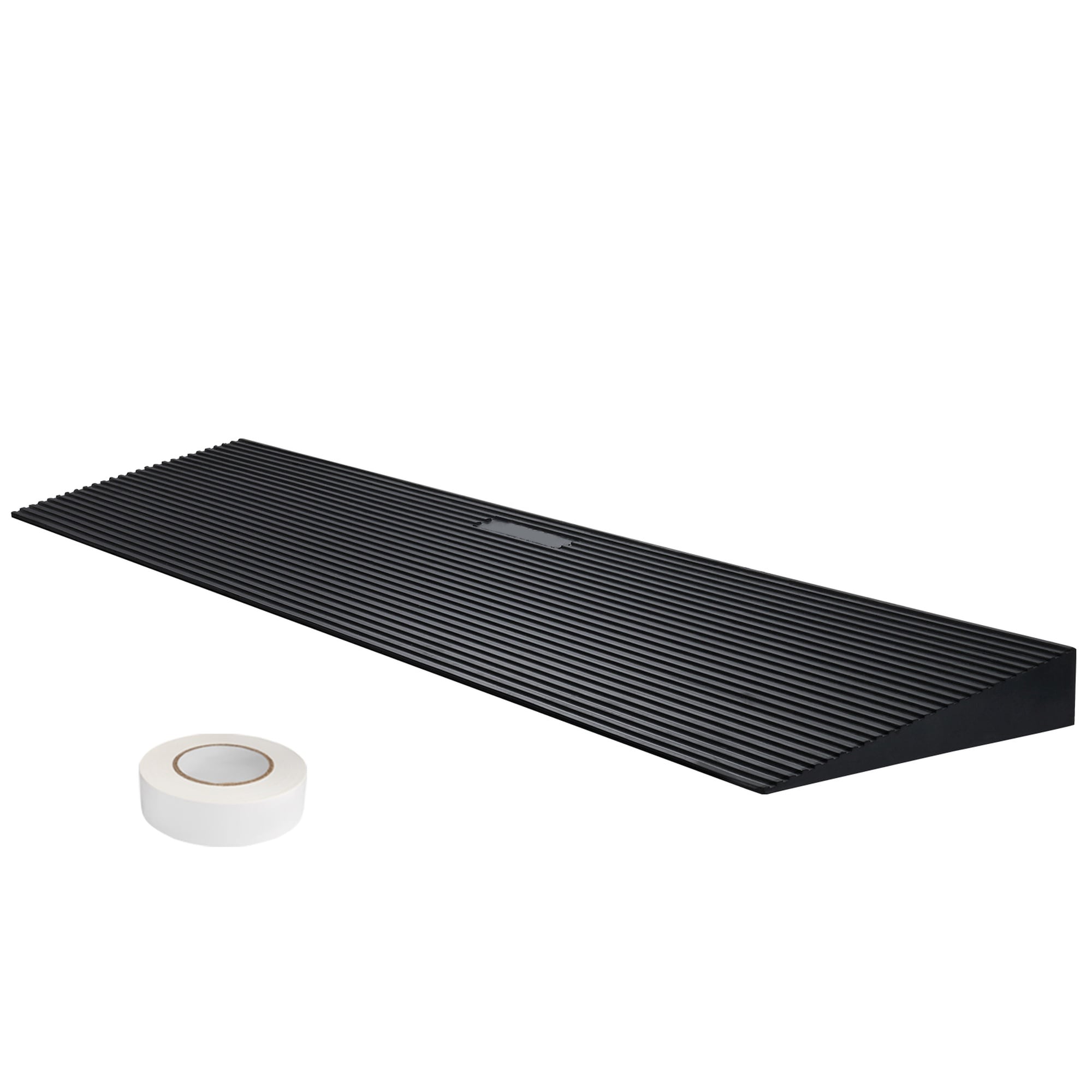 HyperDrop Cart 35.4 Inch Wide 1.2 Inch Rise Cuttable Rubber Threshold Ramp/ Non-Slip Wheelchair Transition Ramp with Double-Sided Tape/ Fit for Doorway/ Bathroom/ Driveway and Sweeping Robot