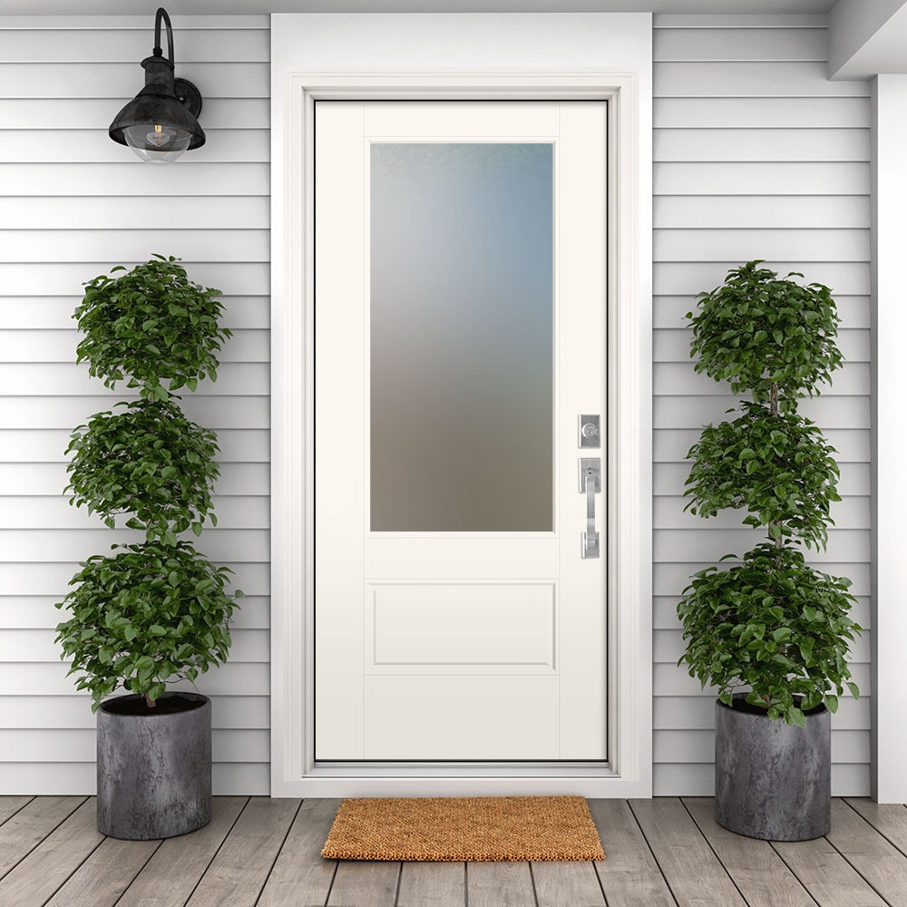 Masonite Performance Door System 36-in X 80-in Fiberglass 3/4 Lite Left ...