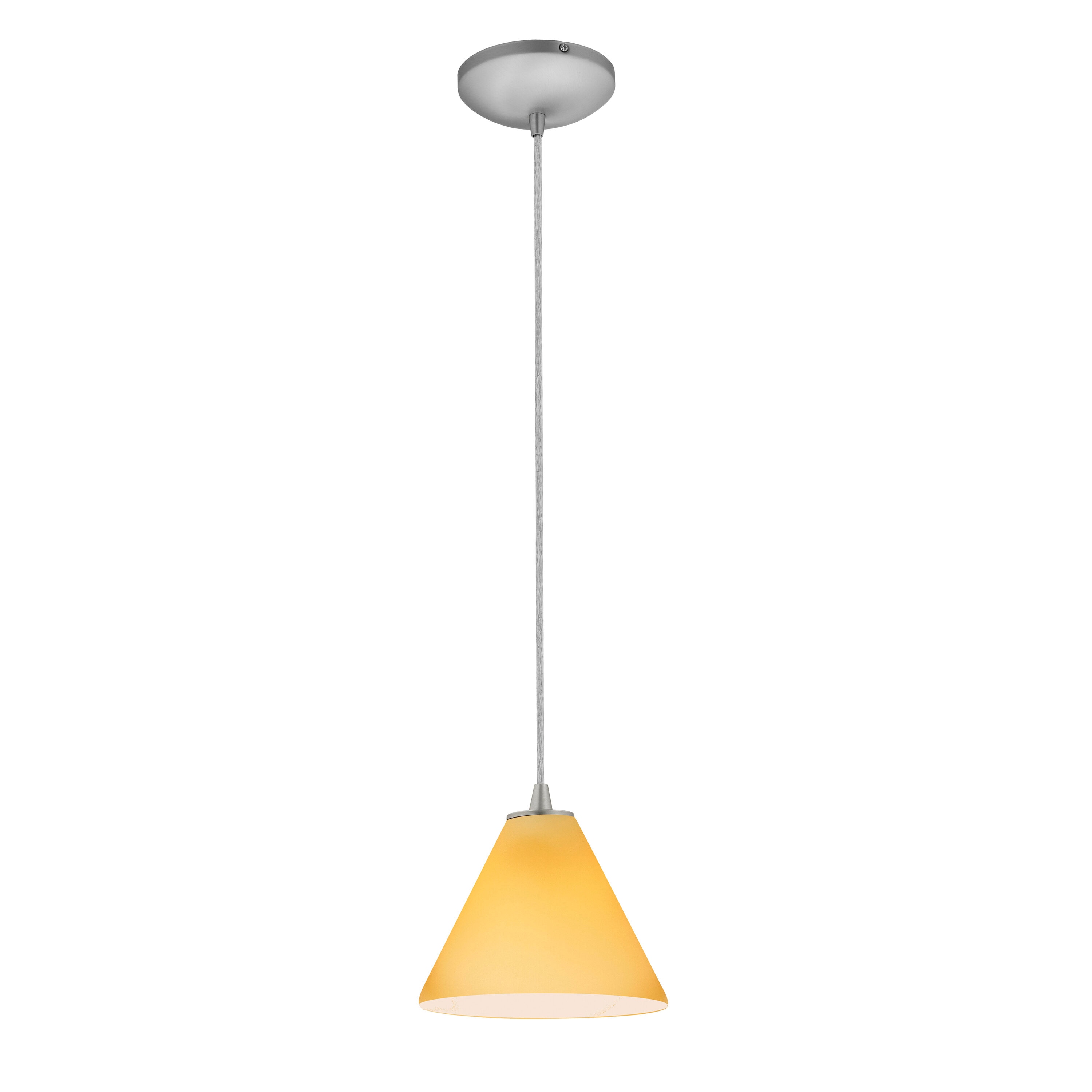 Access Lighting 28004-1C-BS/AMB Martini Brushed Steel Modern/contemporary Geometric Mini Hanging Pendant light
