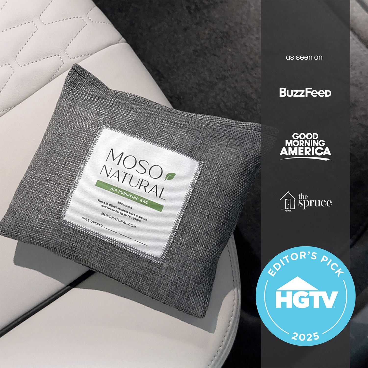 Moso Natural Charcoal Odor Absorber for Cars. Bamboo Charcoal Air