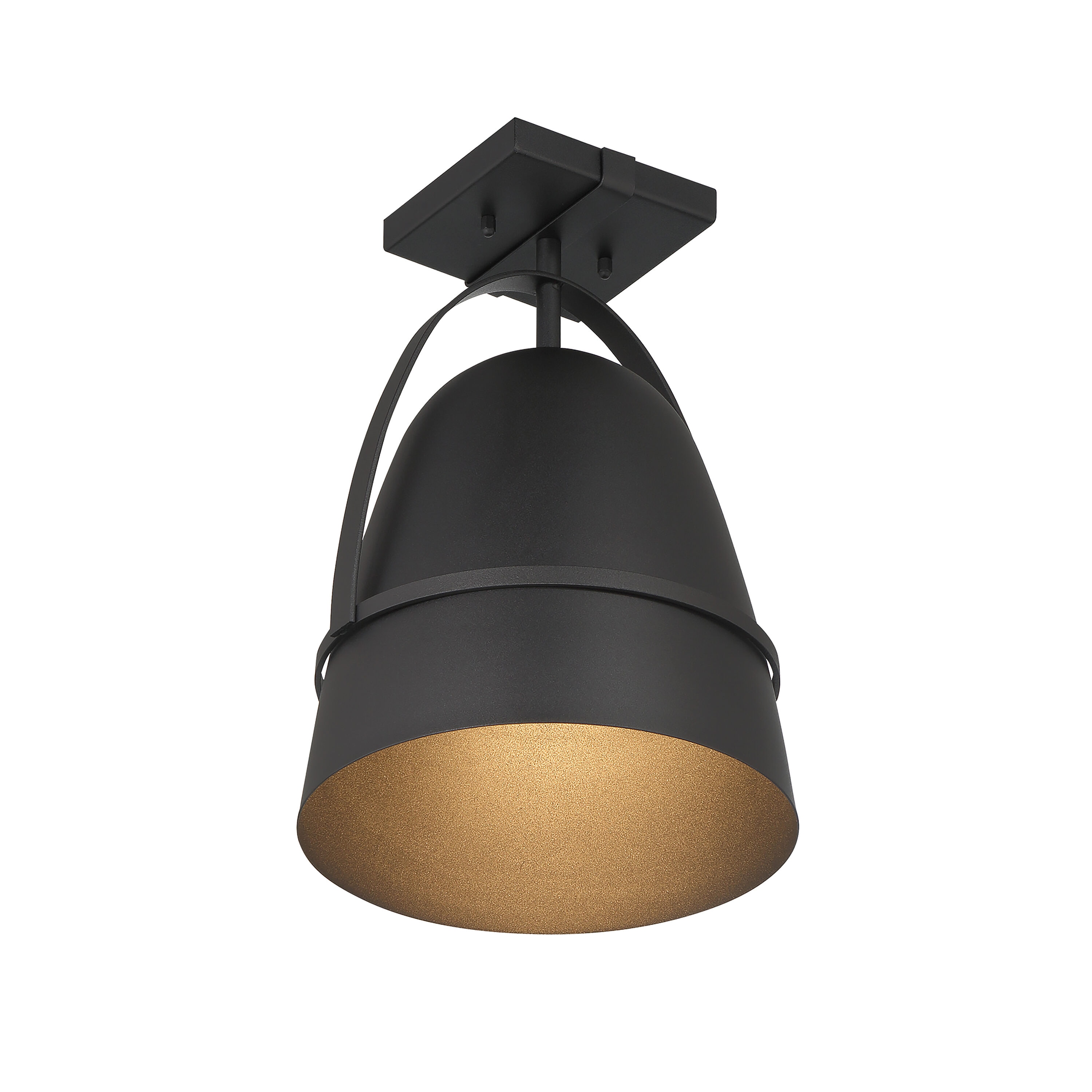 Rue 14" Black Glass Semi Flush Mount Outdoor Lighting