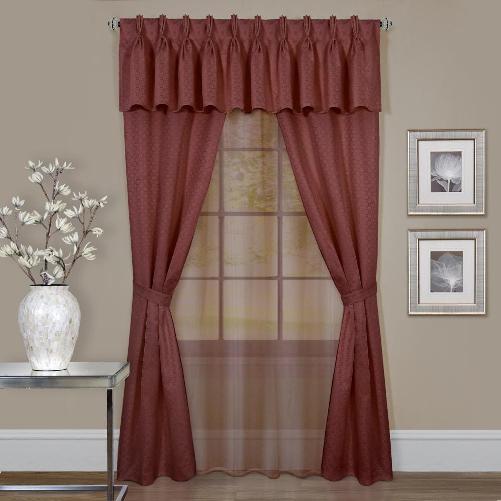 Achim CL6P84MS06 84-in Marsala Light Filtering Rod Pocket Single Curtain Panel