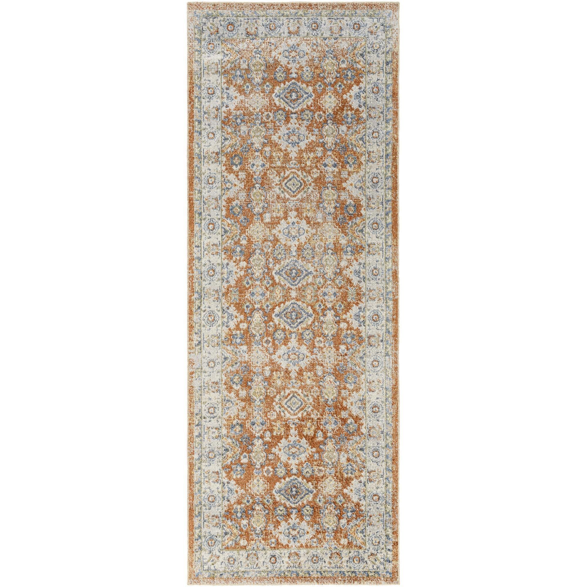 Livabliss LLL2324-2773 Lillian 3 x 8 (ft) Polyester Charcoal/Rust Rectangular Indoor Medallion Vintage Machine washable Runner rug